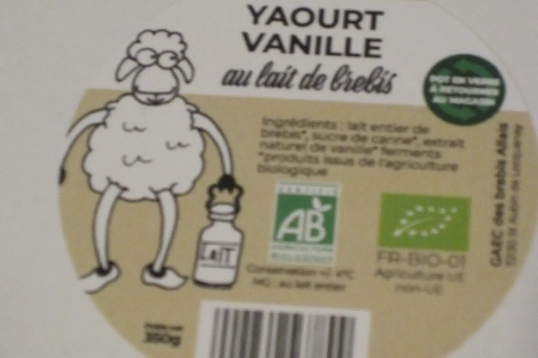 yaourt de brebis à la vanille 350g