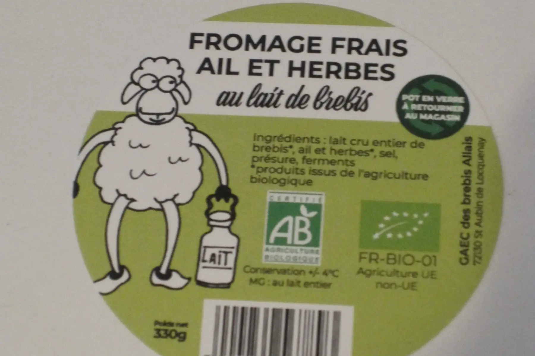 fromage frais à l'ail et aux herbes