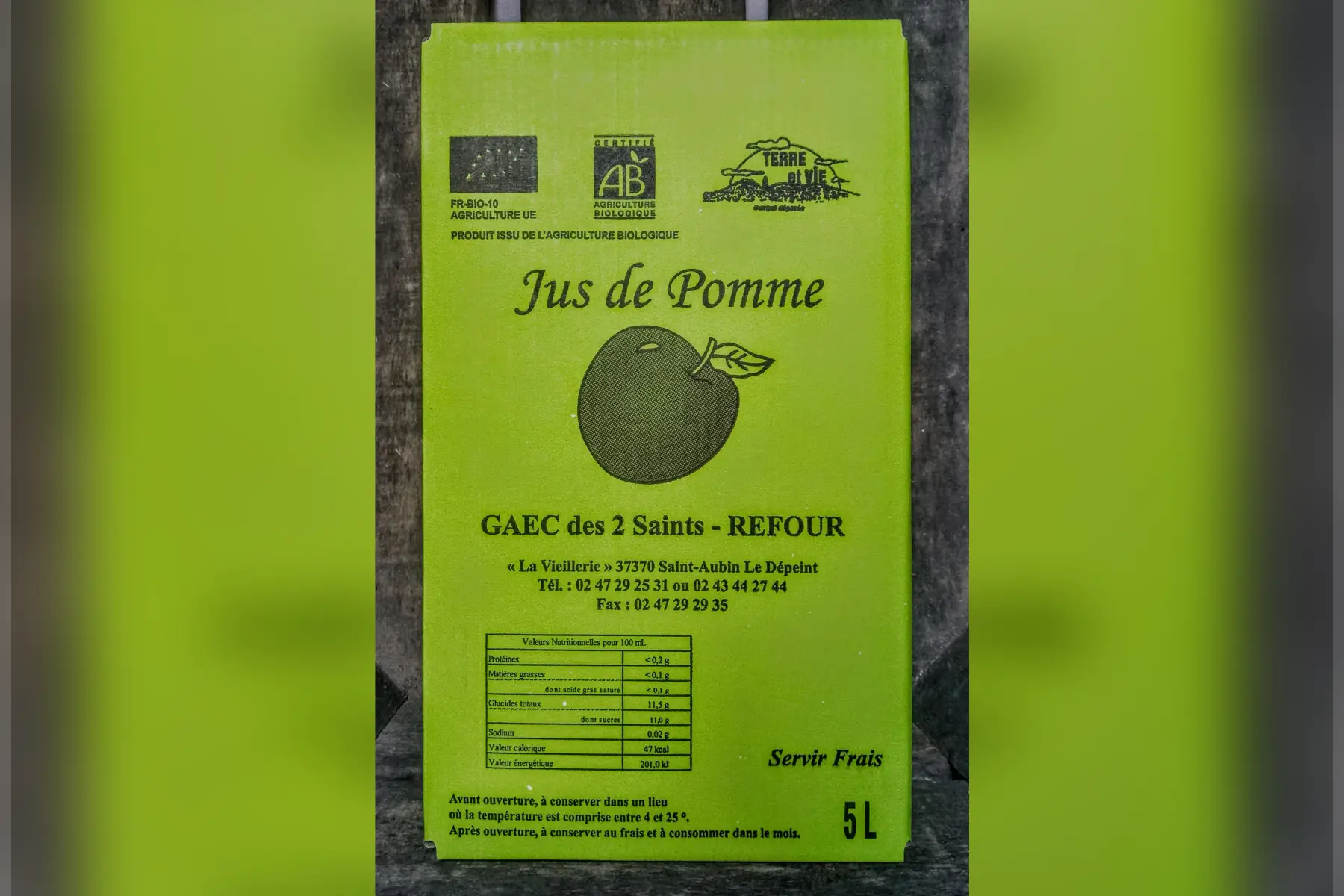 5 L bib de JUS DE POMME