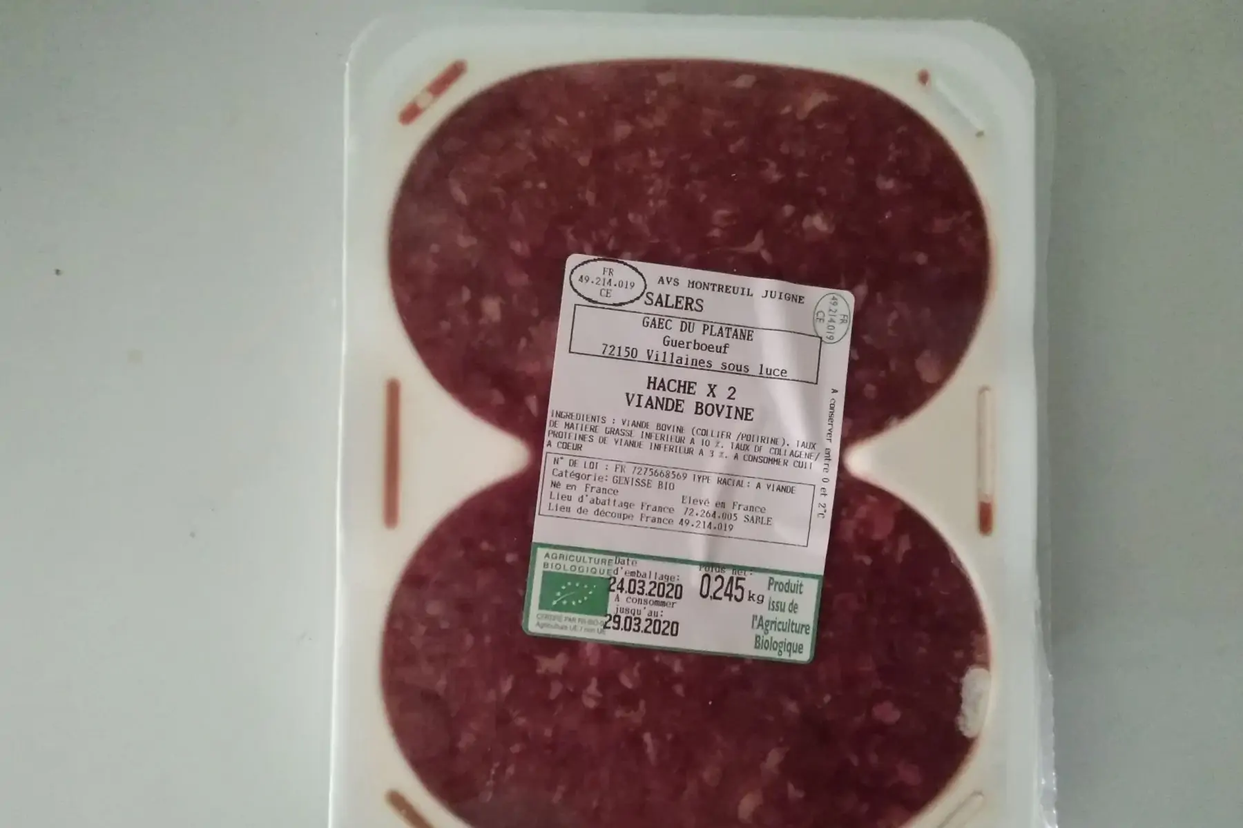 steaks hachés de boeuf ab