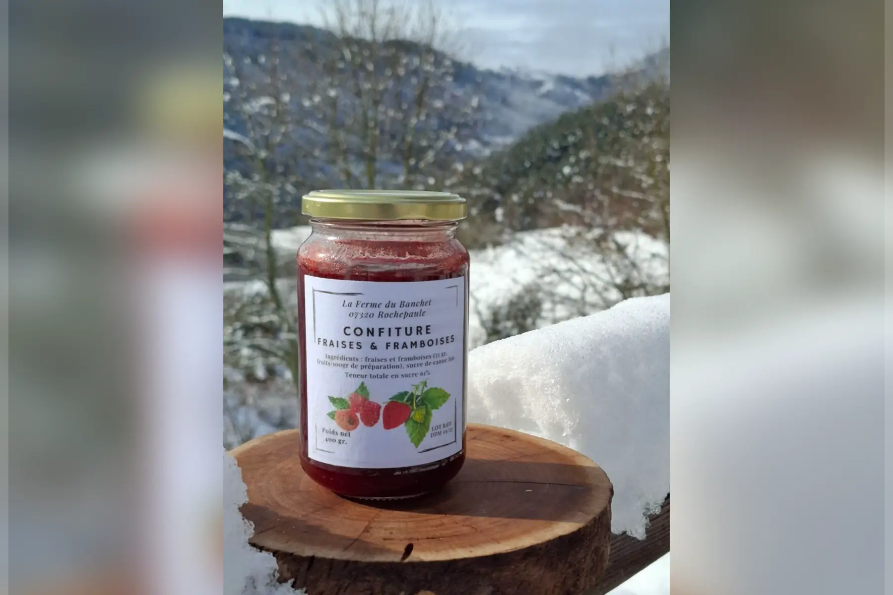 Confiture de fraises et framboises