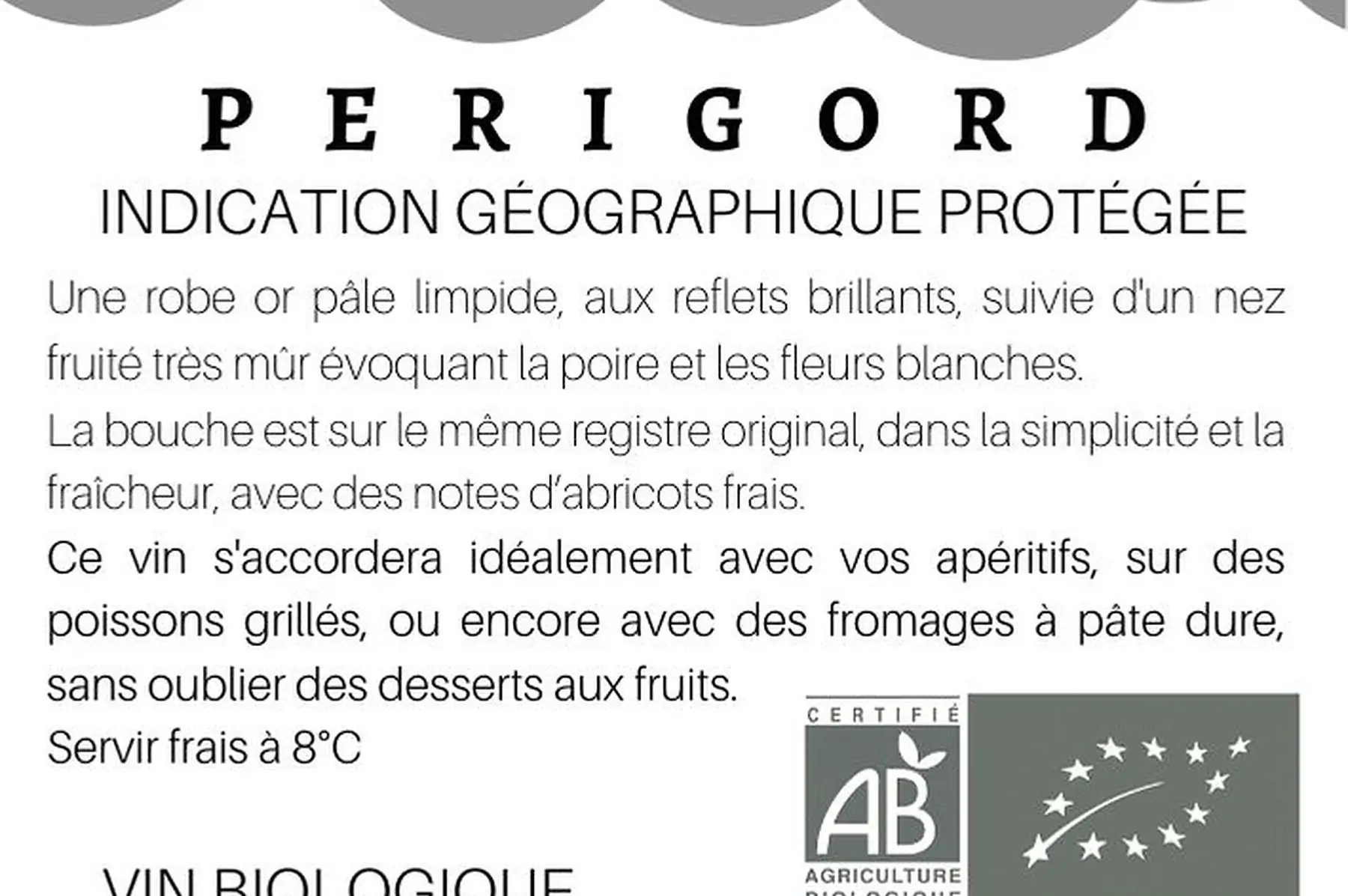 bib les pernettes - bergerac bio / blanc sec