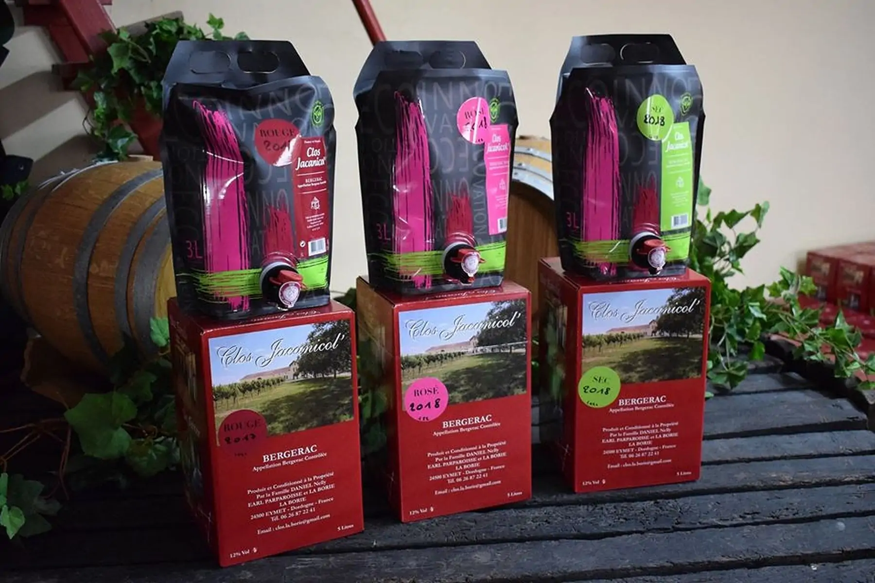 notre gamme de bibs de bergerac rouge, rosé ou sec 2019.