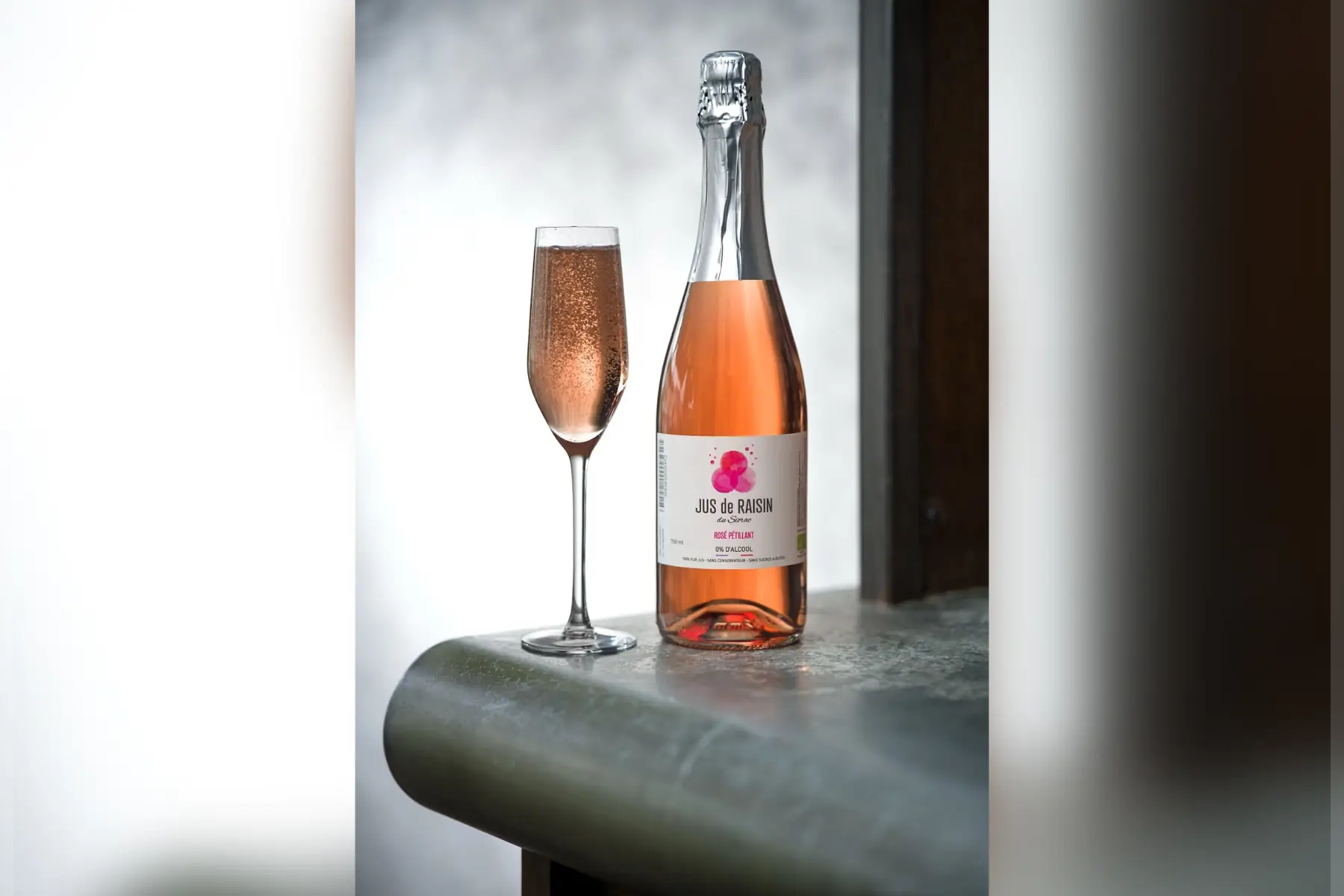 jus de raisin rosé pétillant bio