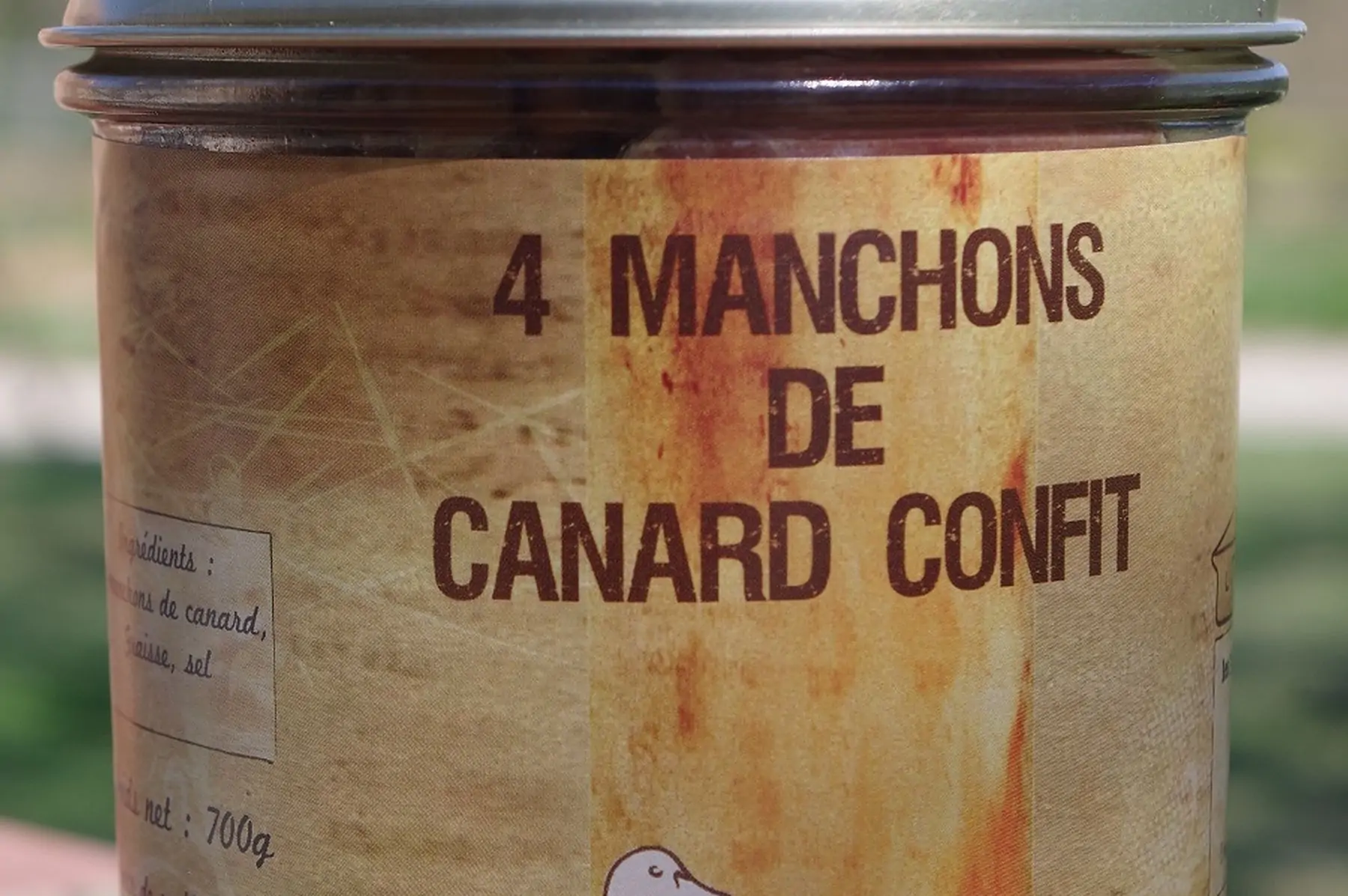 ooo/ bocal de 4 manchons de canard confit