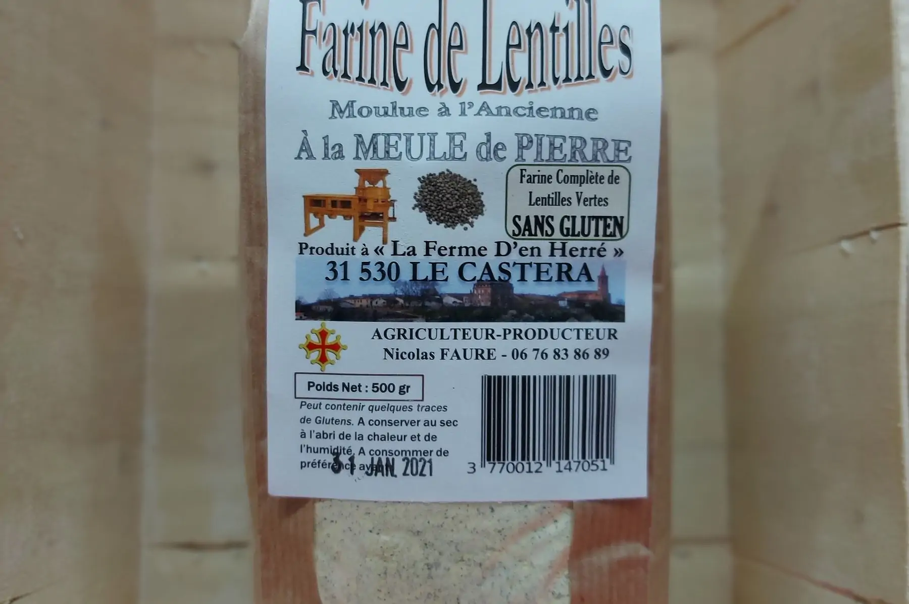 farine de lentilles vertes bio
