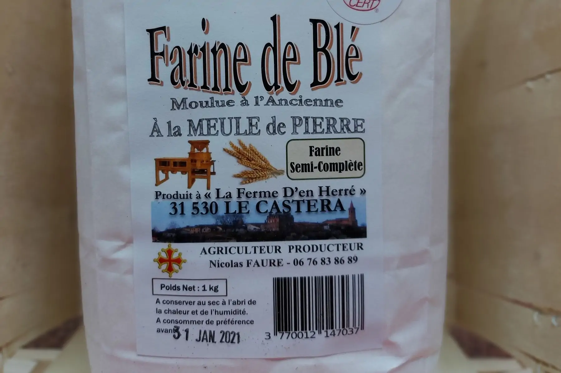 farine de ble semi-complète ou bise (t80) bio