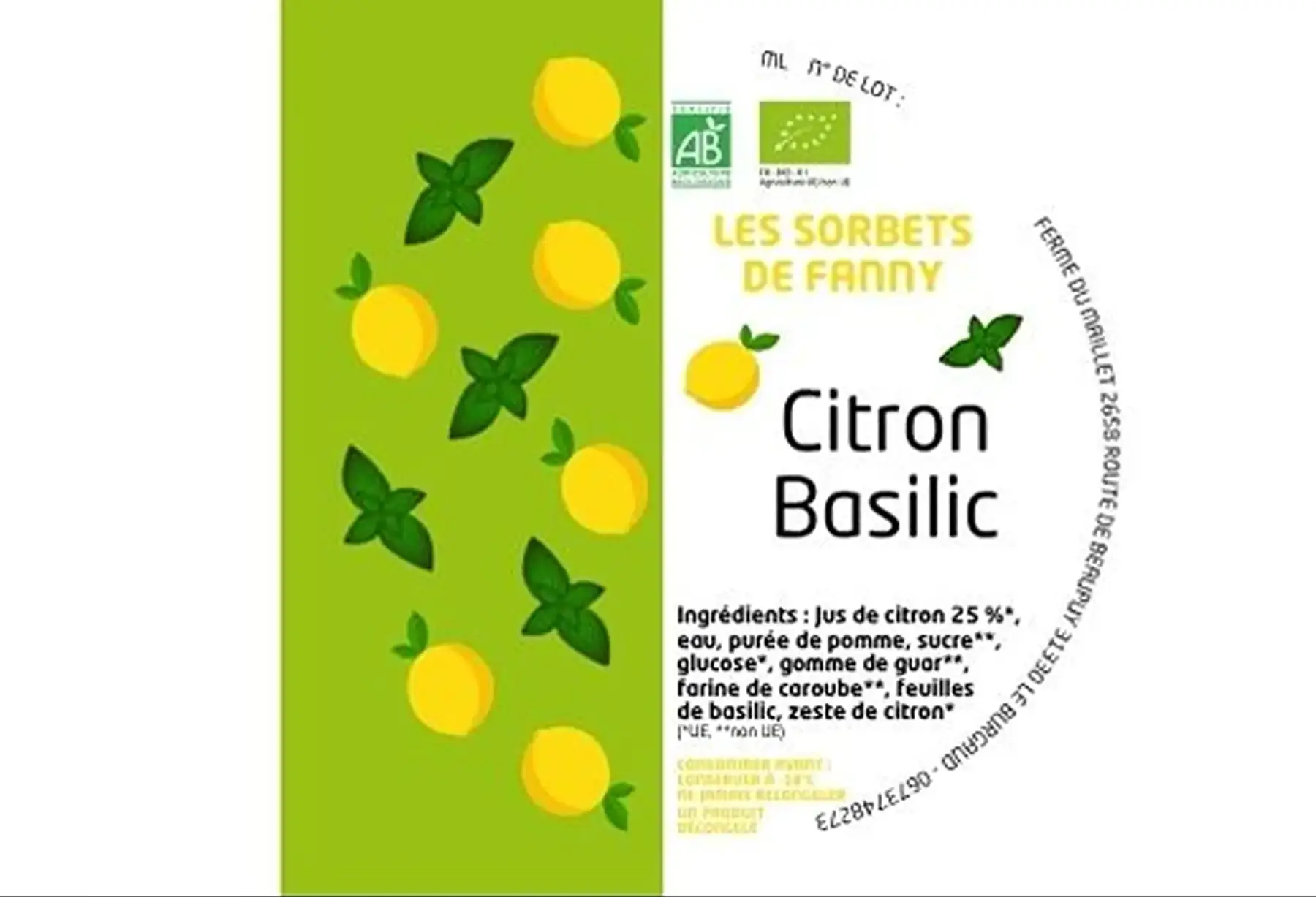 Sorbet Citron - Basilic