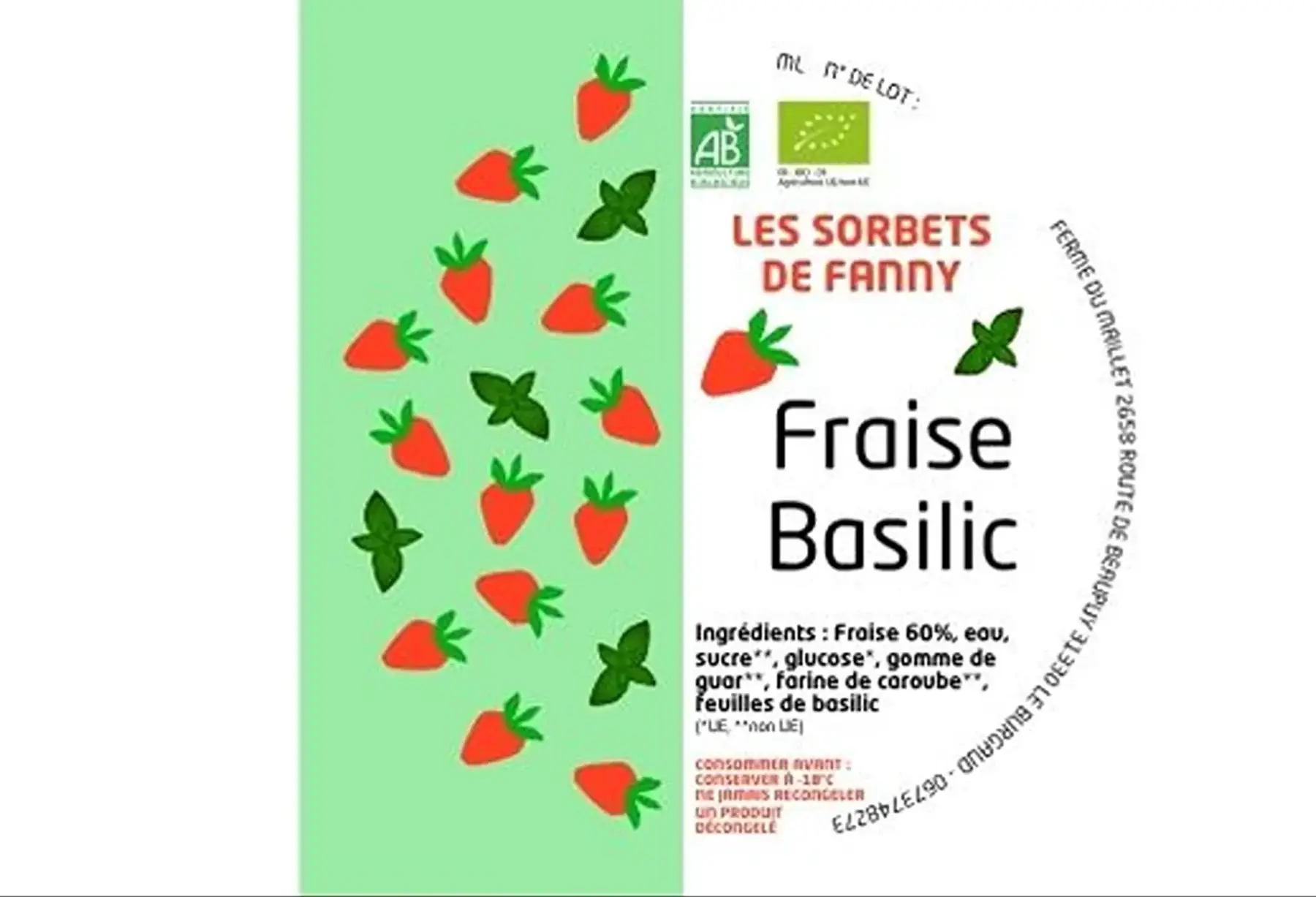 Sorbet Fraise - Basilic