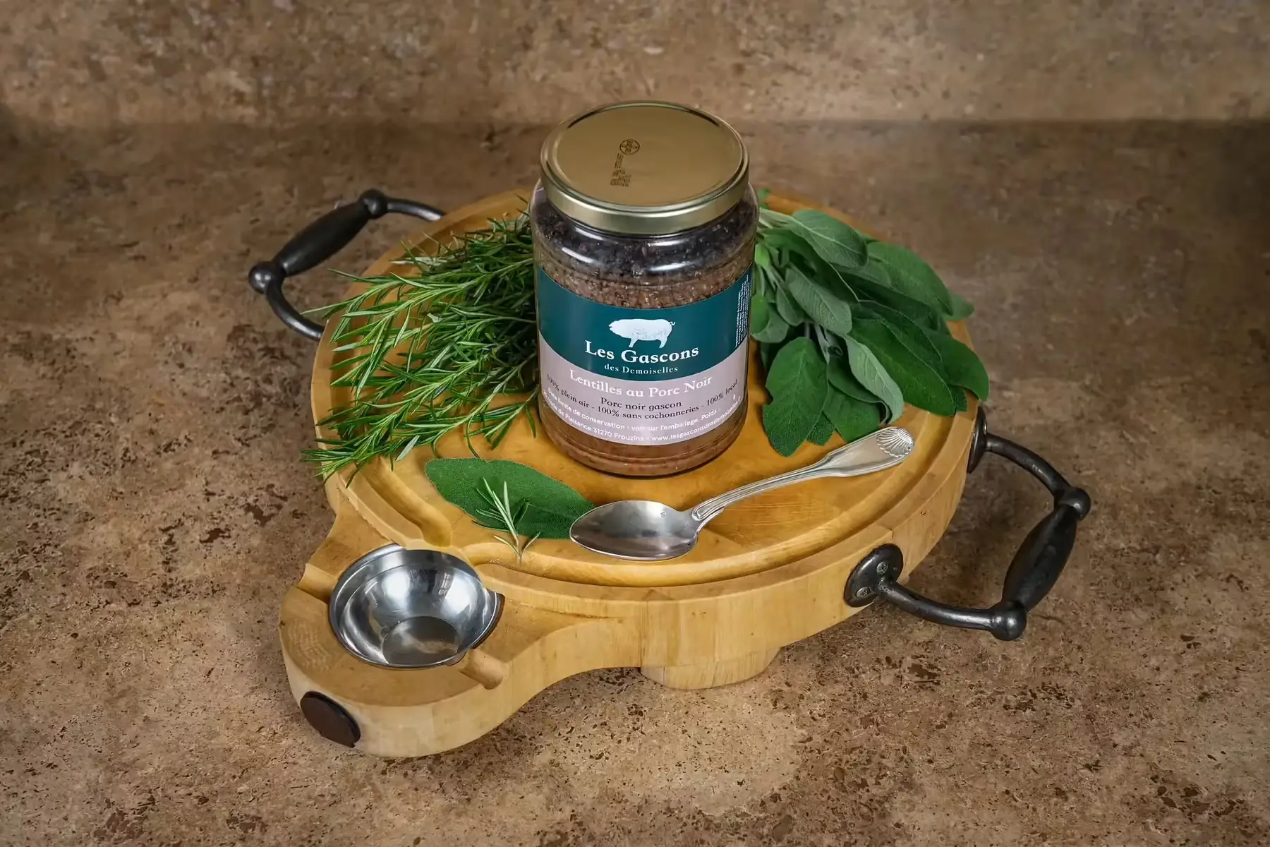 lentilles au porc noir