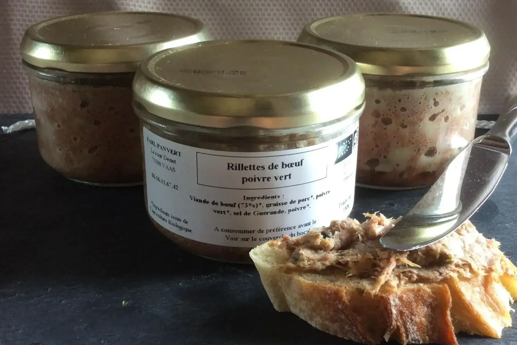 rillette de bœuf poivre vert