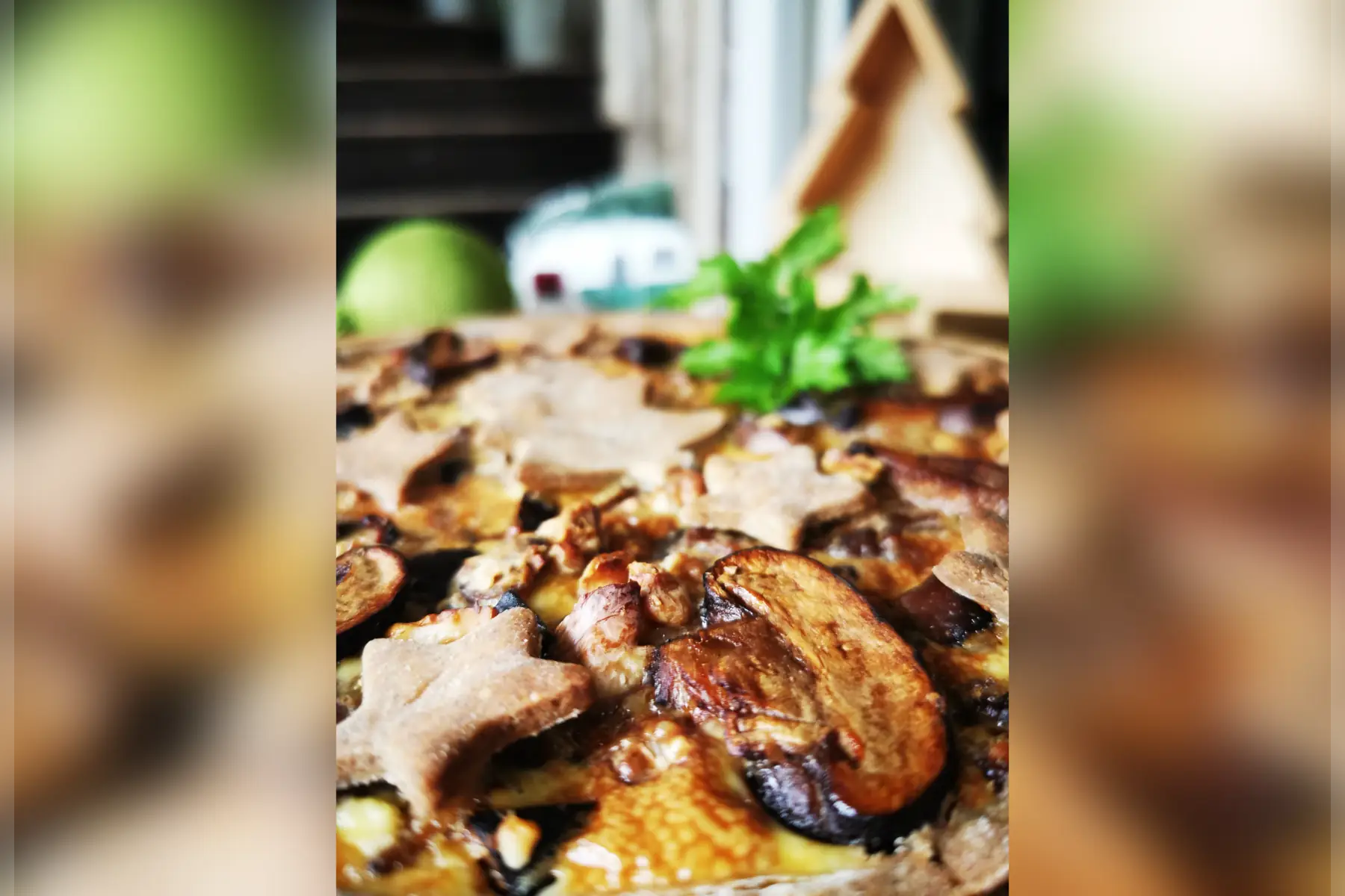 Tartelette aux shiitakés confits, marrons et noix VG SG