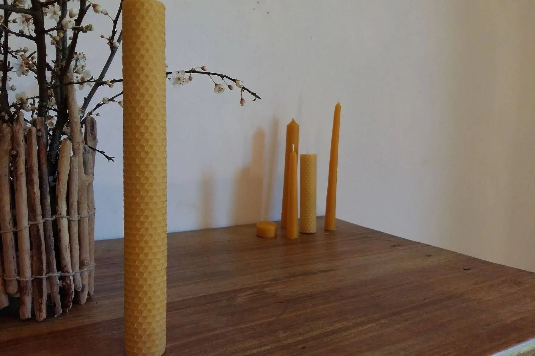 bougie roulée "gaufrée grande"