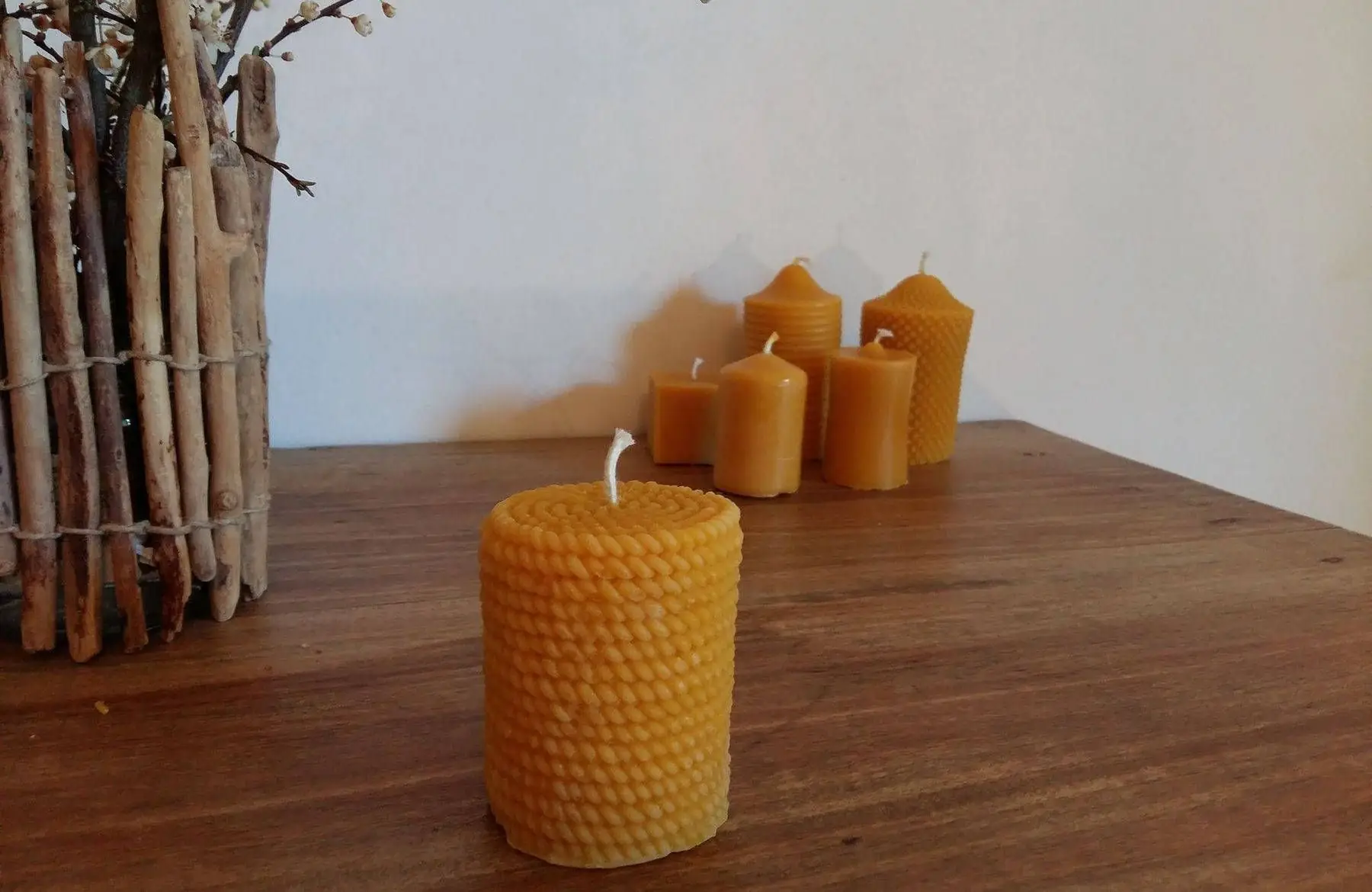 bougie "cylindre corde"