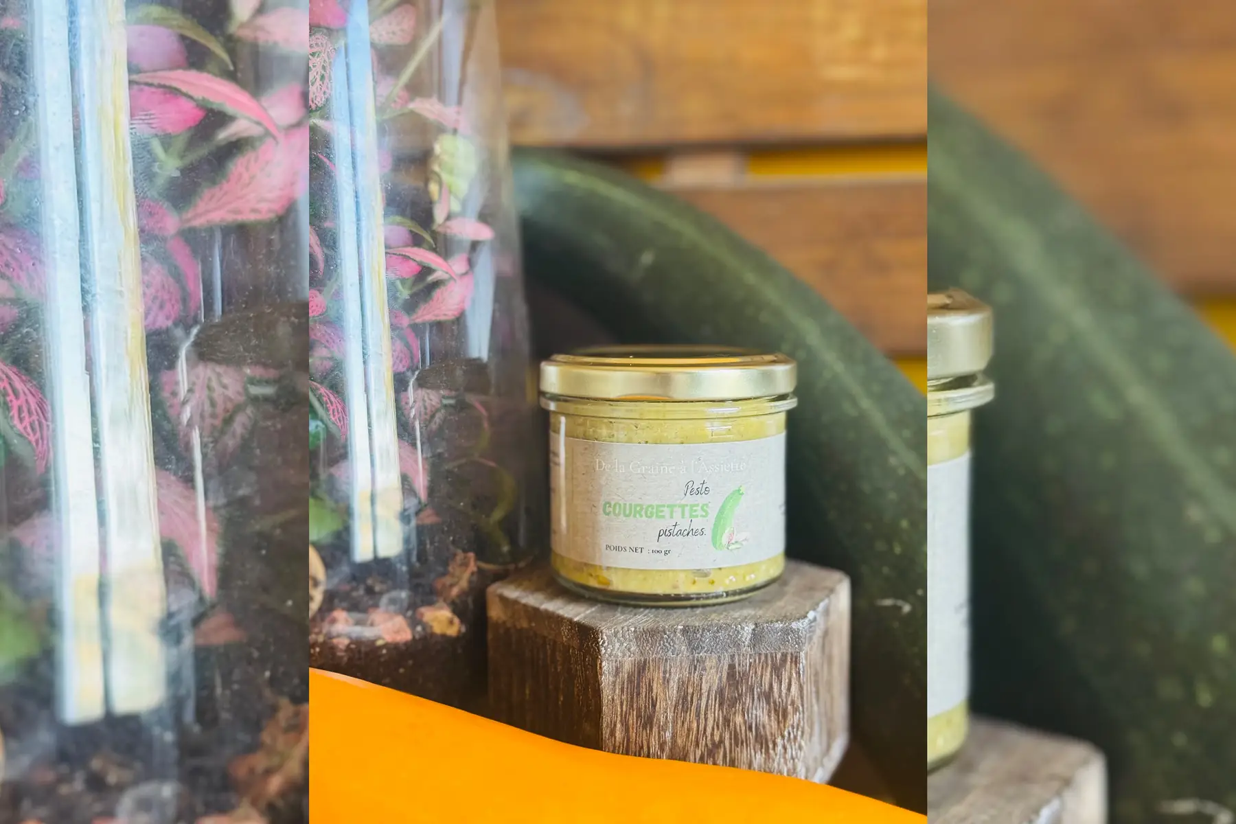 Pesto de courgette grillée et pistache