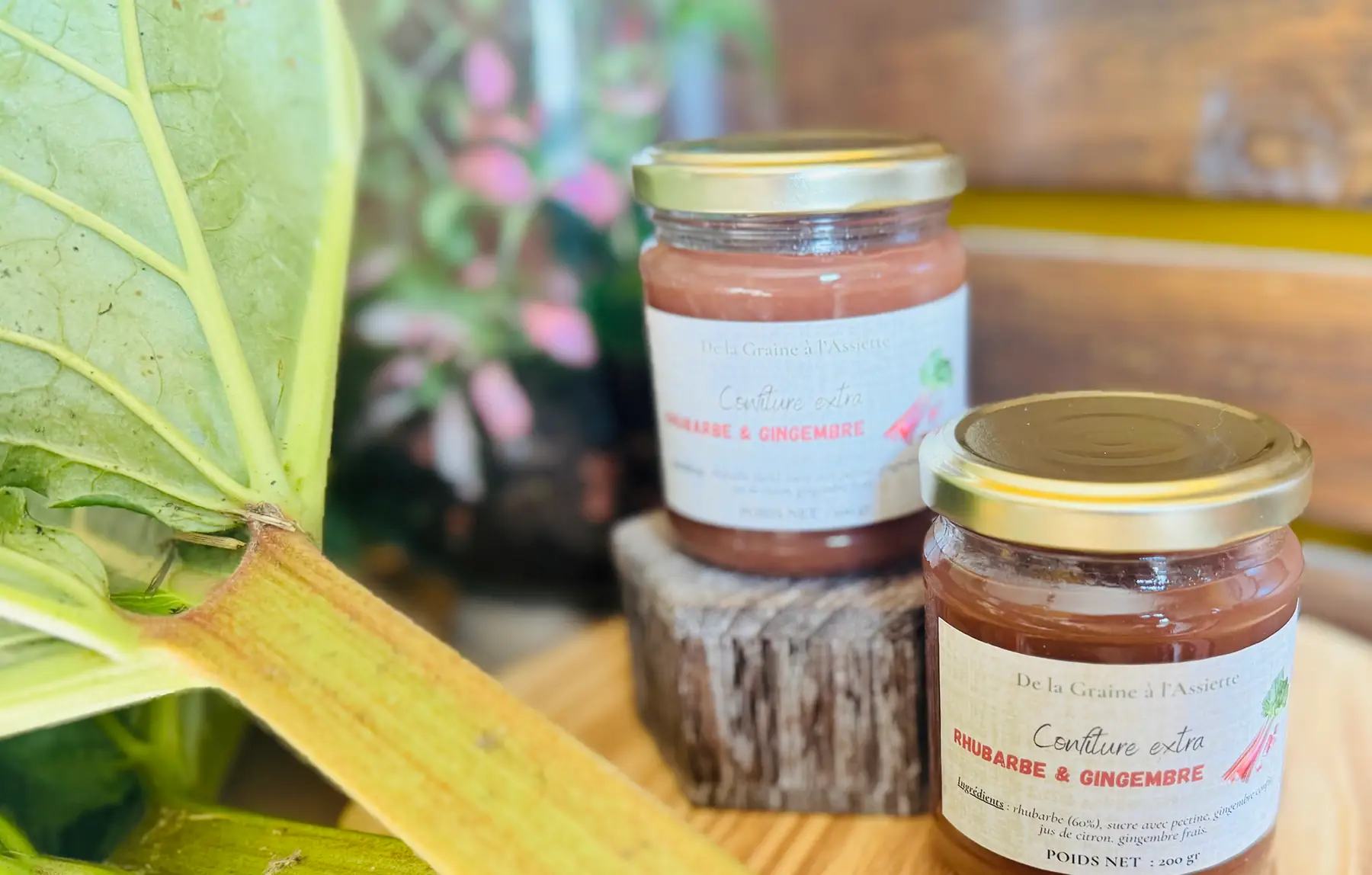 Confiture rhubarbe gingembre 200gr