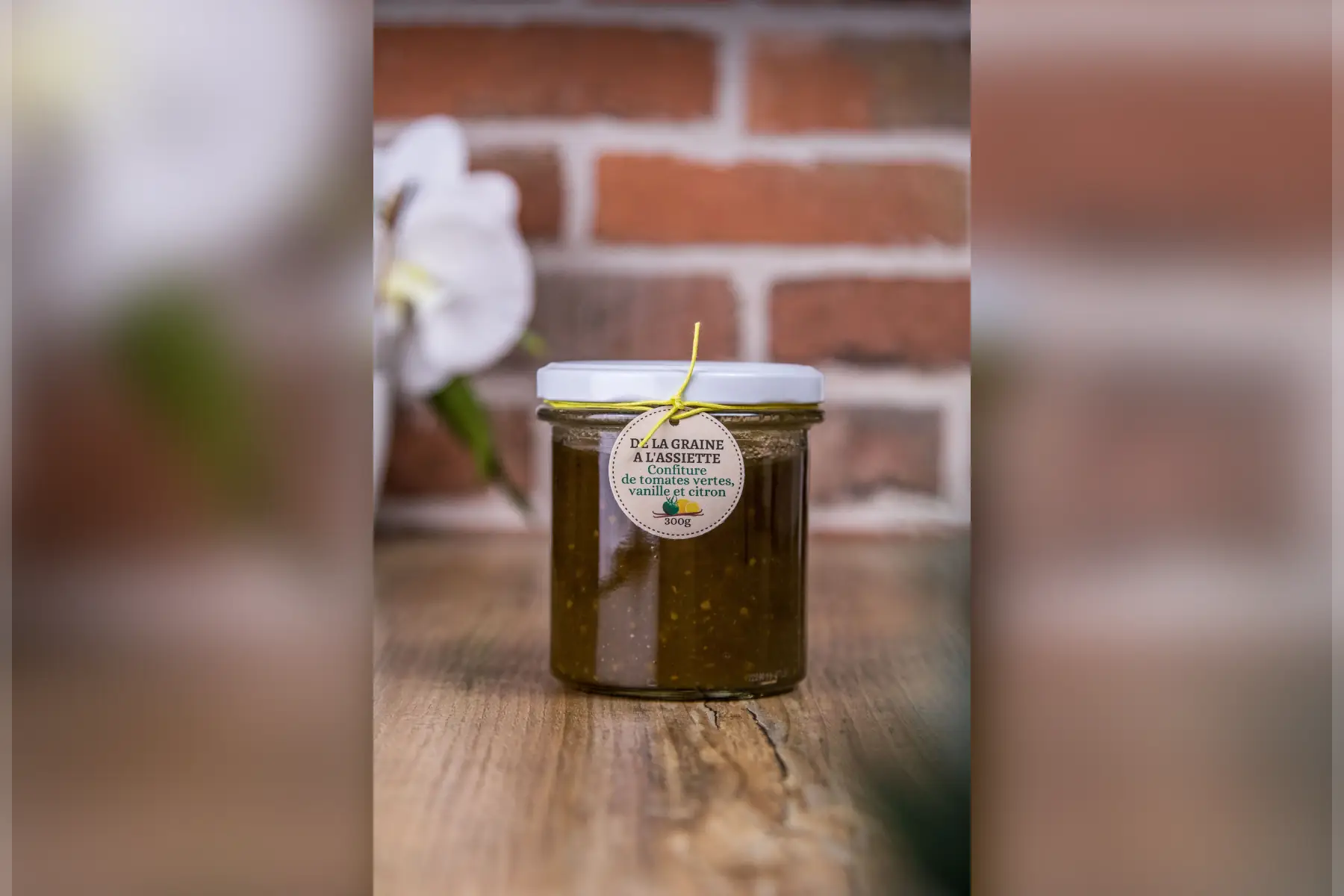 confiture de tomates vertes, vanille et citron 200gr