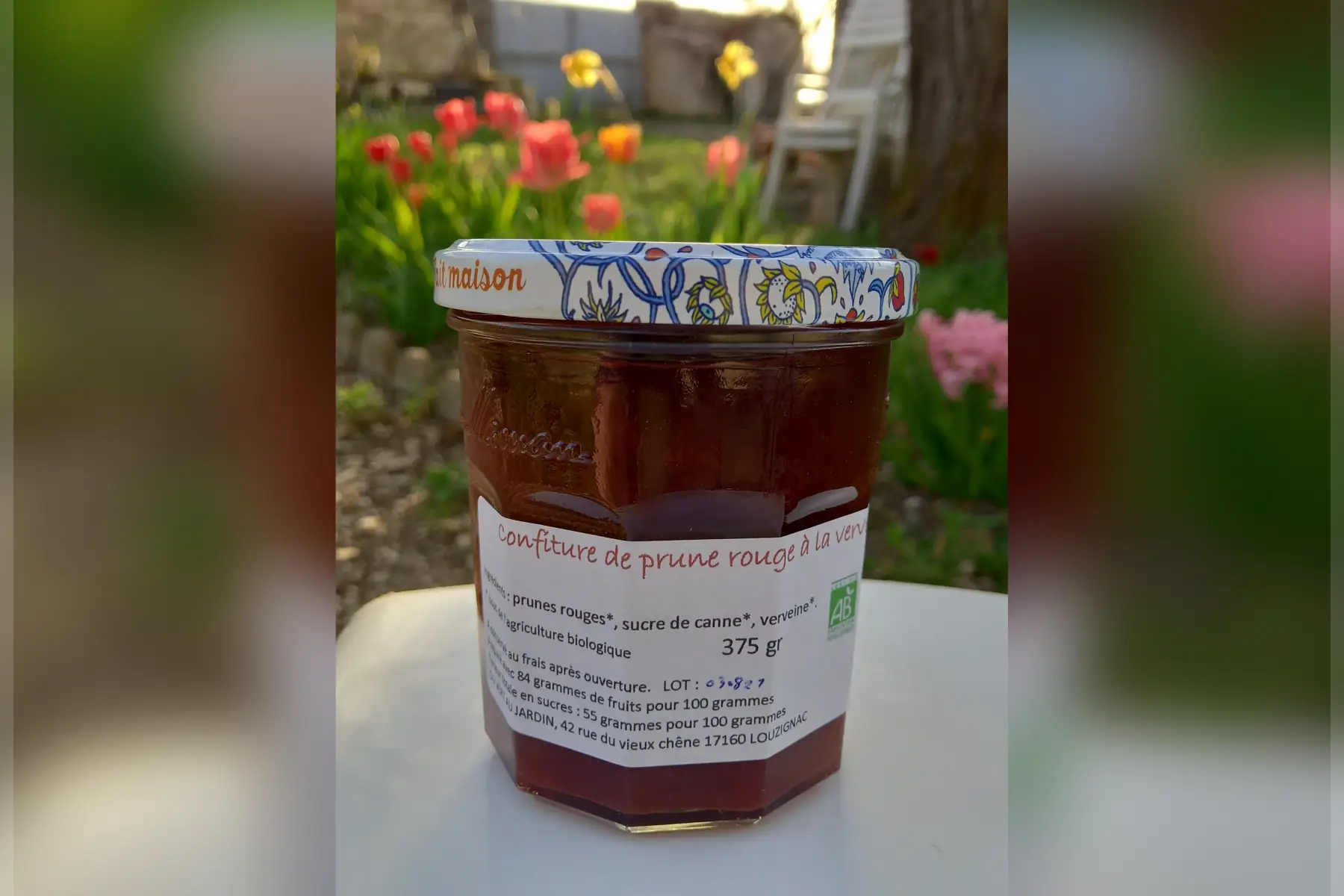 confiture de prune rouge à la verveine