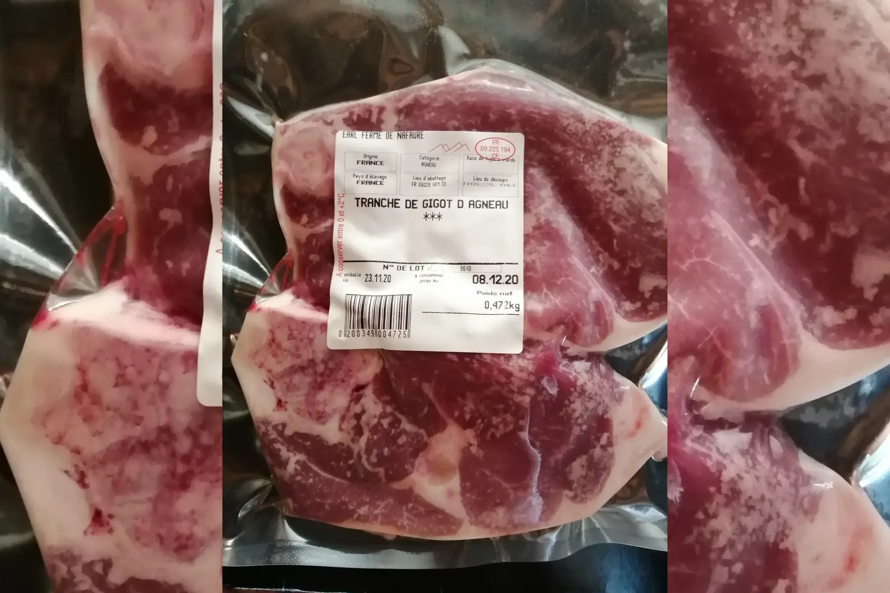 gigot d'agneau tranché