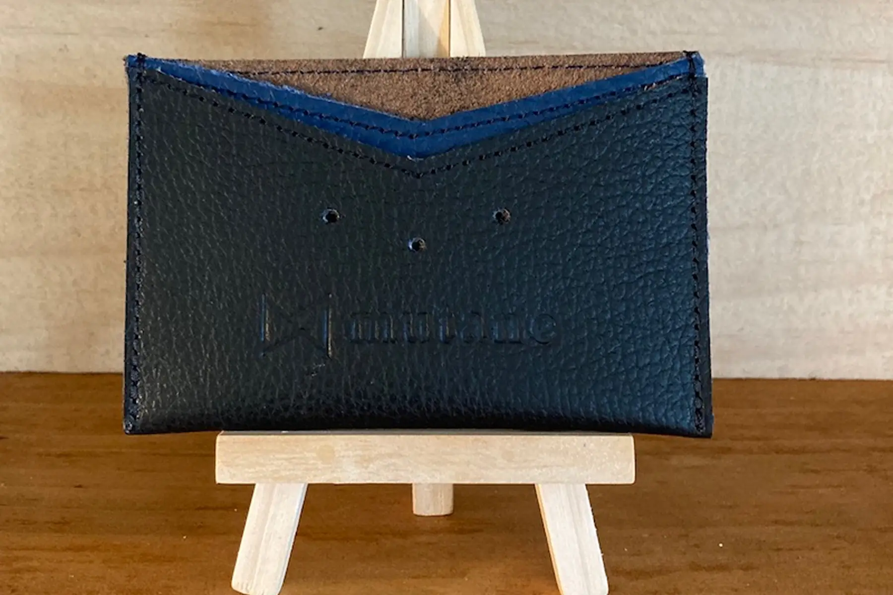 porte-cartes noir & bleu