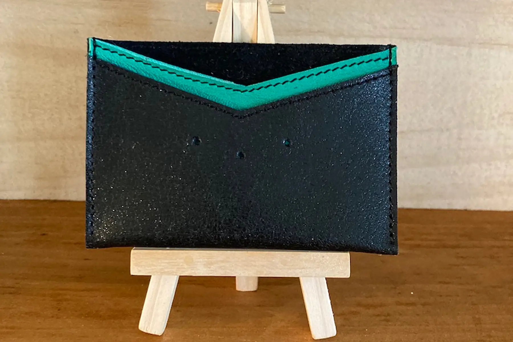 porte-cartes noir & vert