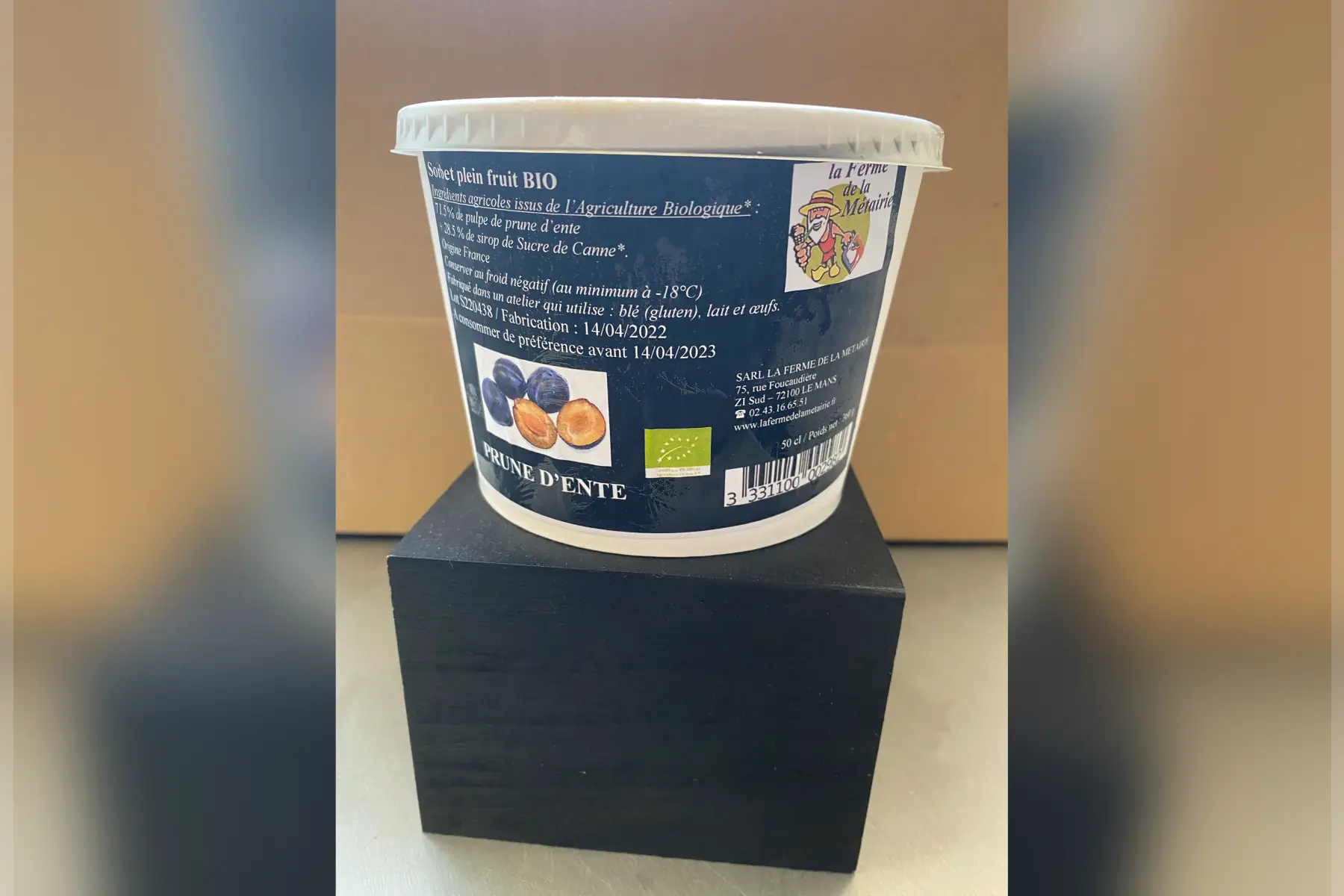 sorbet plein fruit prune d'ente 50 cl