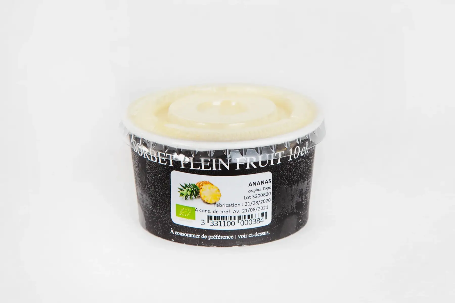 sorbet plein fruit ananas 10 cl