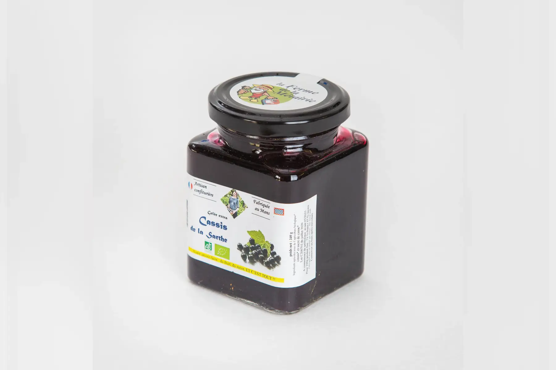 confiture extra cassis gelée sarthe 330g