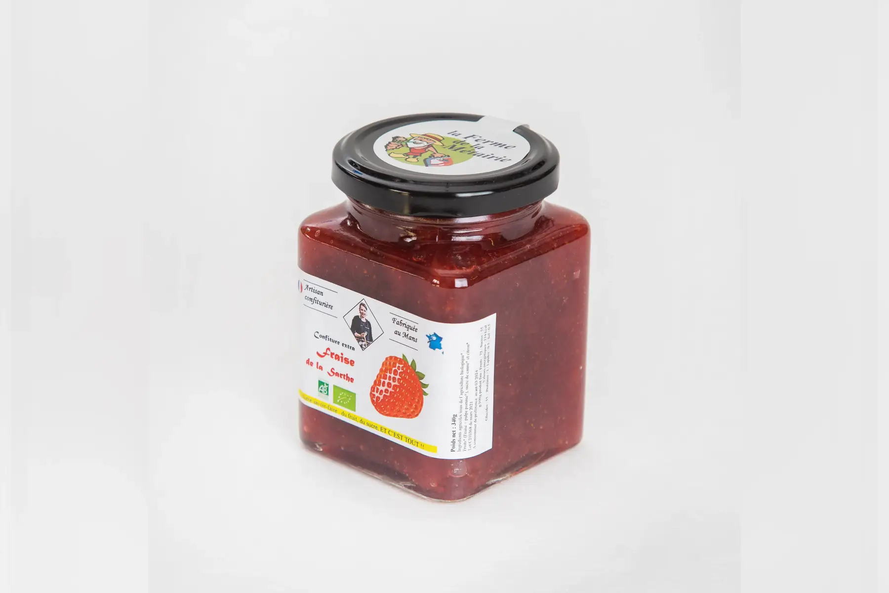 confiture extra fraise sarthe 330g