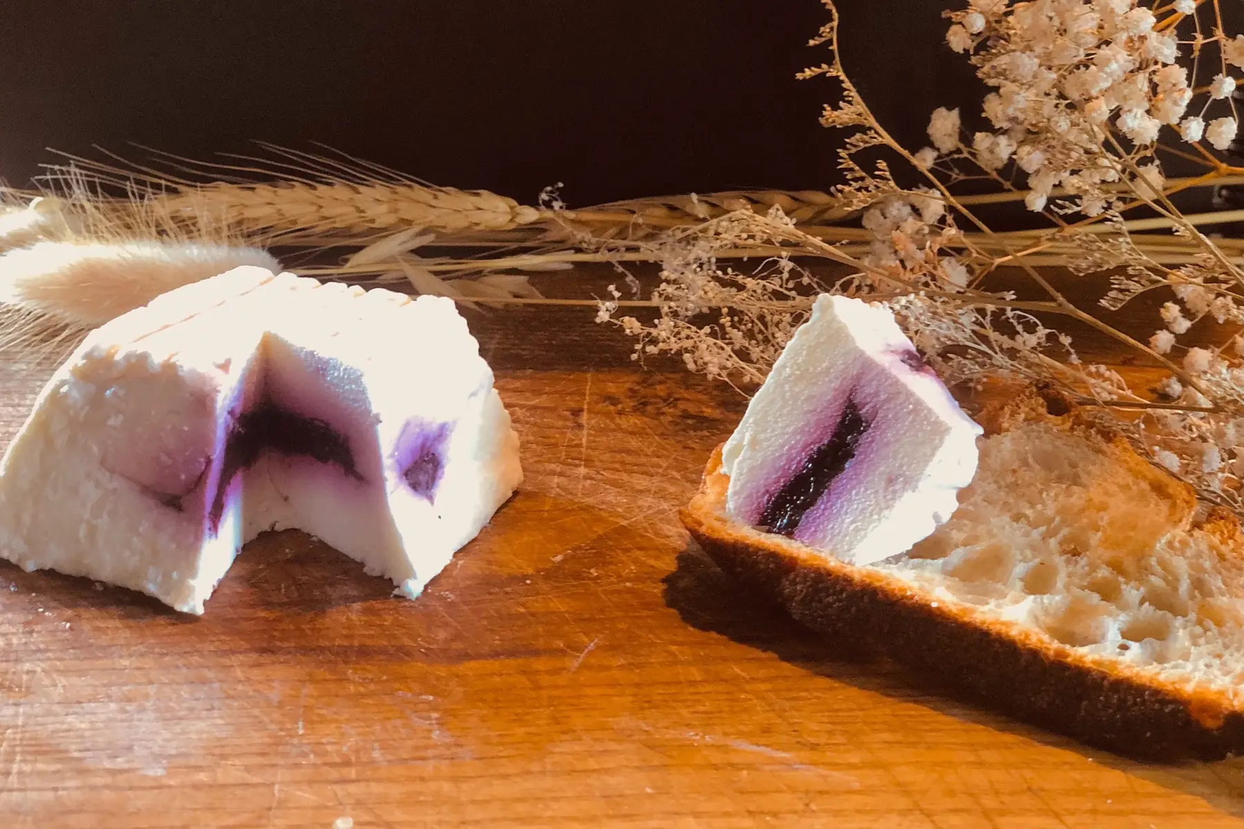 pyramide coeur de myrtilles