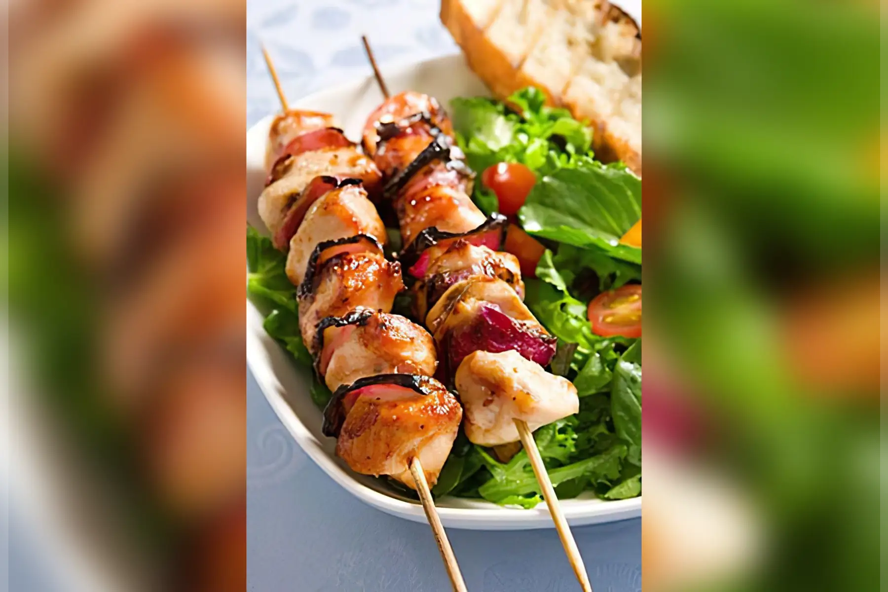brochettes de poulet à l'ail et fines herbes bio