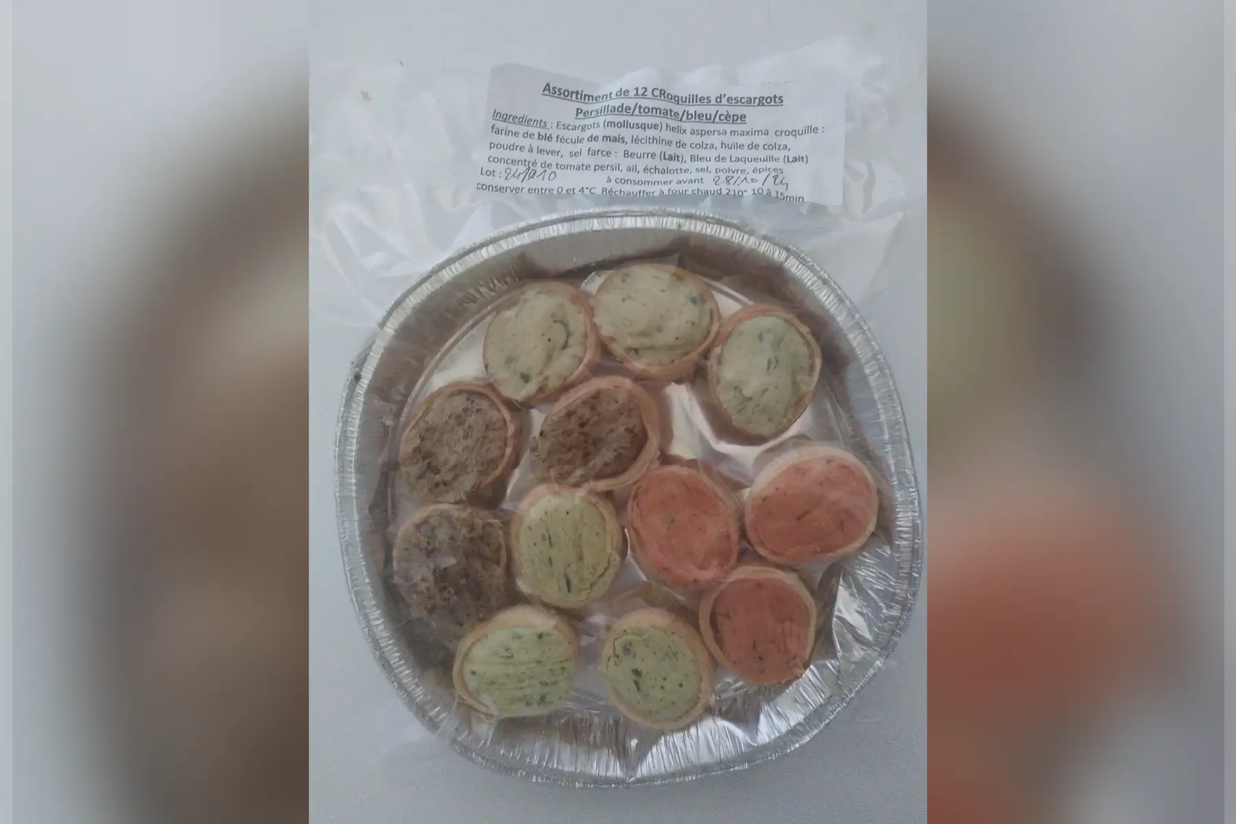 Assortiments de 12 escargots en Croquilles