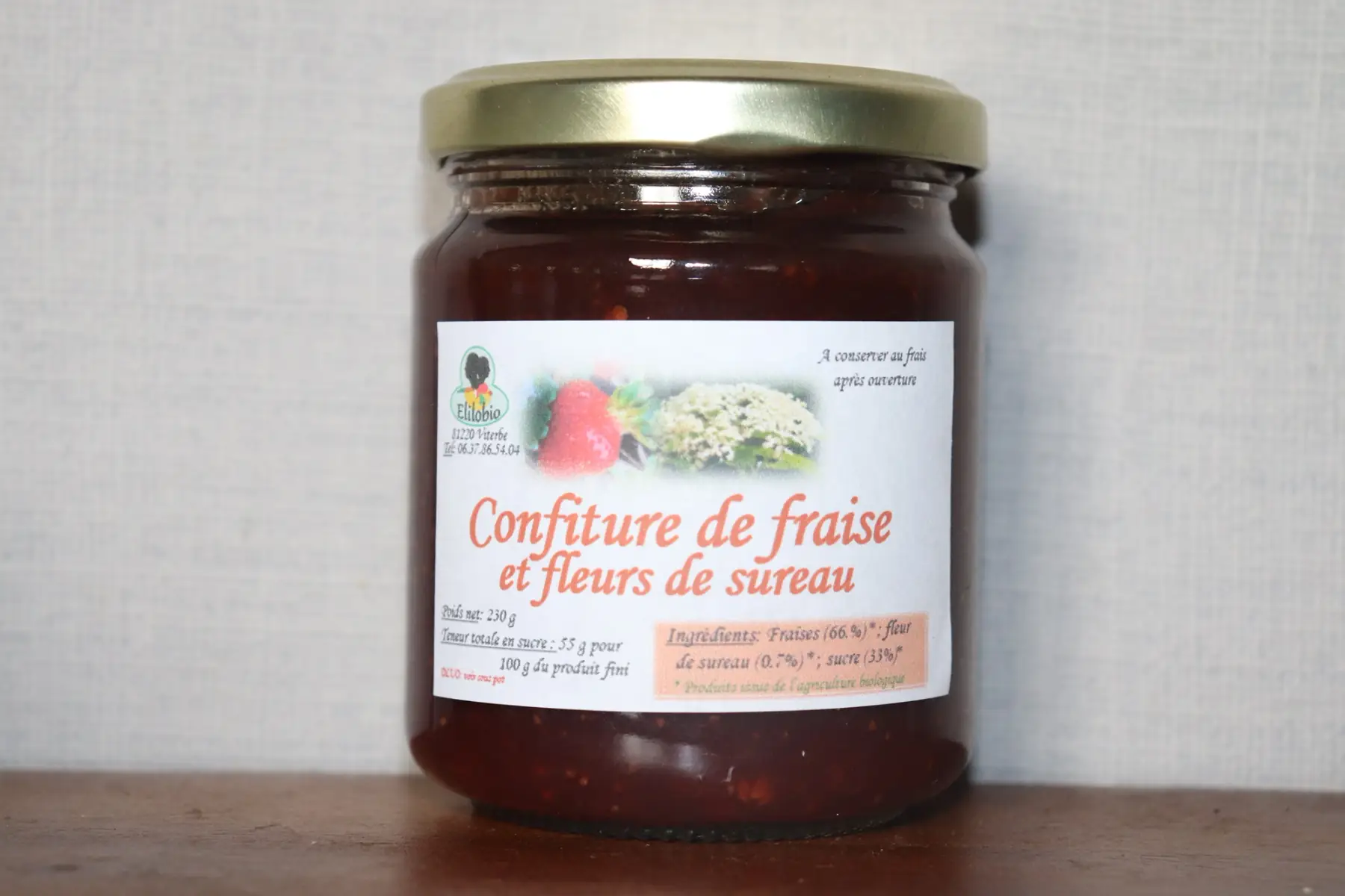 Confiture de fraise-fleur de sureau