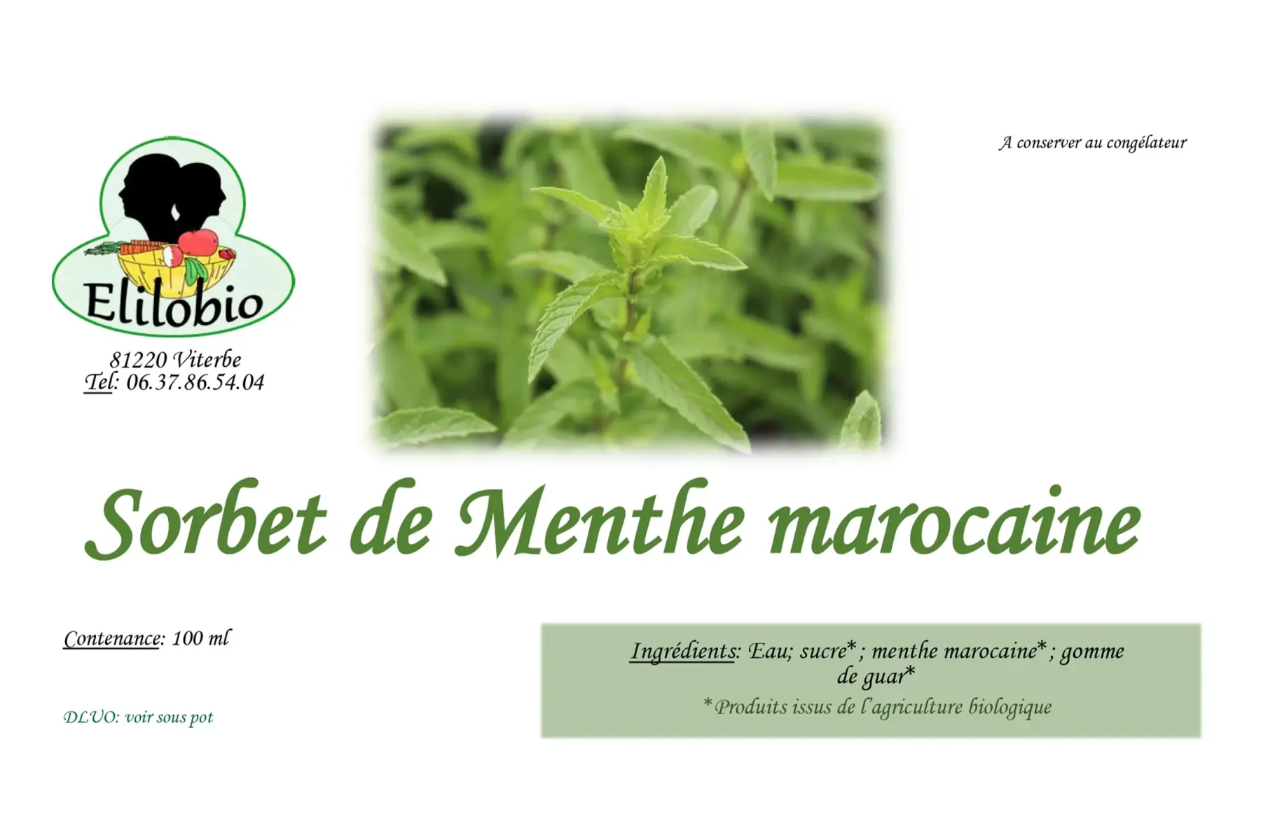 sorbet de menthe marocaine