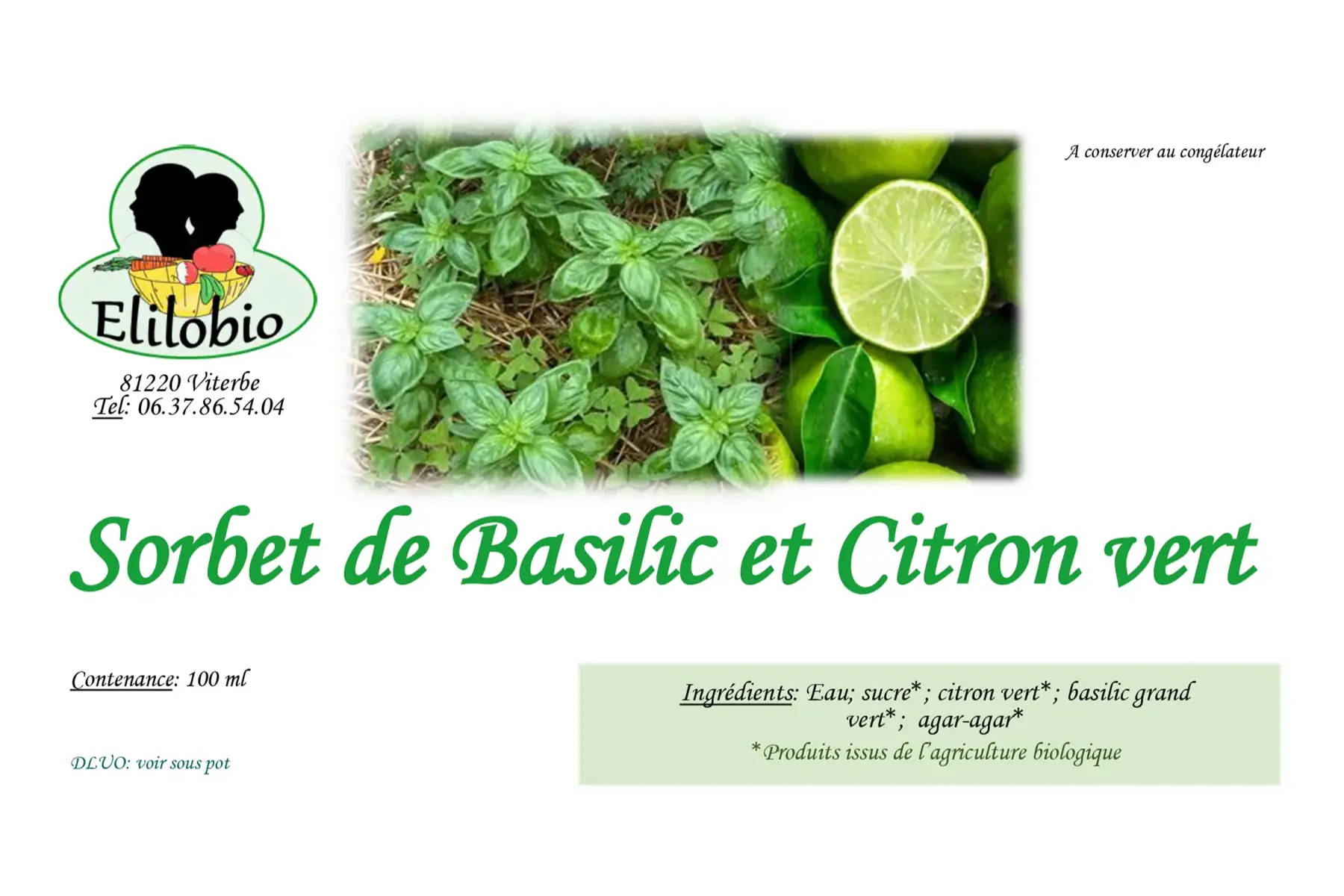 sorbet de basilic et citron vert