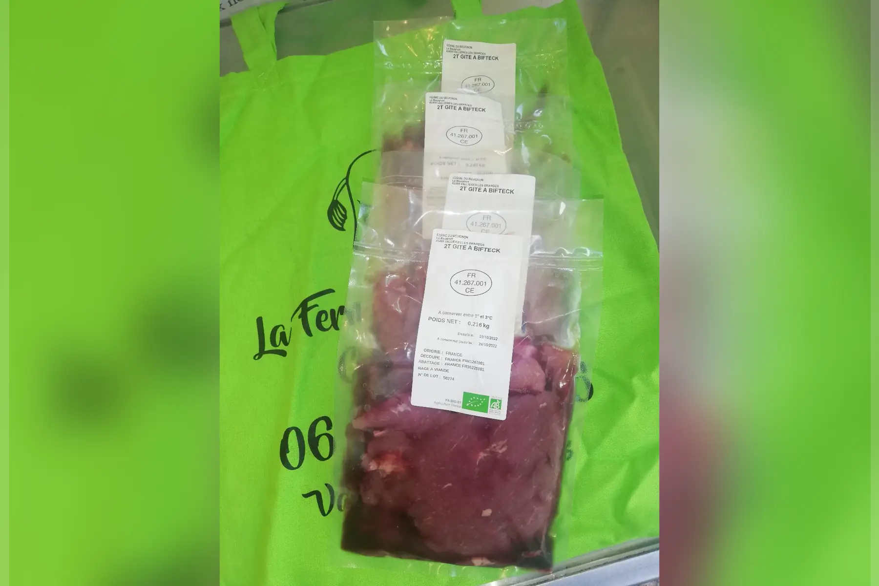 steack (dans le gite ) de boeuf bio