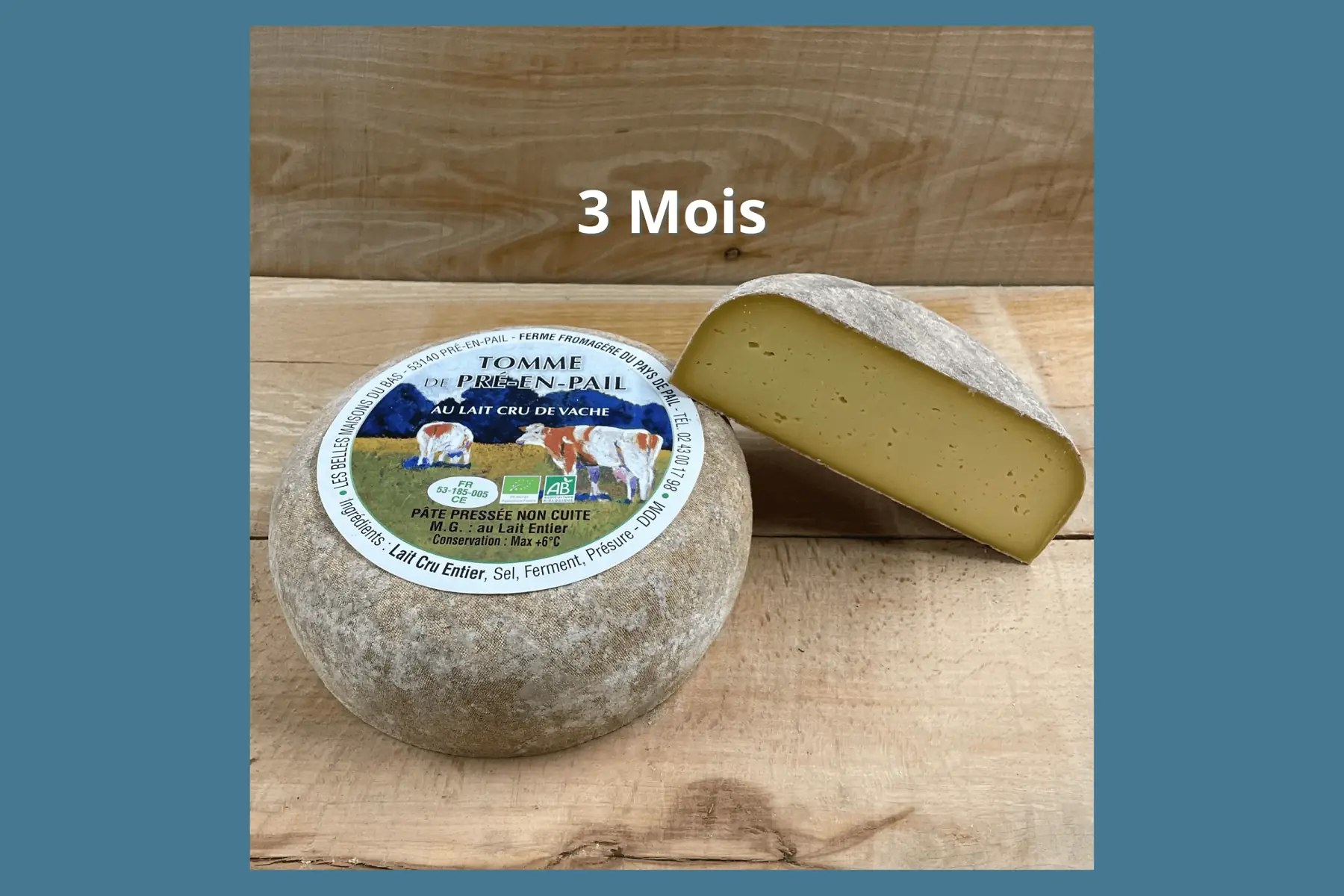 tomme de pré-en-pail nature affinage 3 mois croûte fleurie