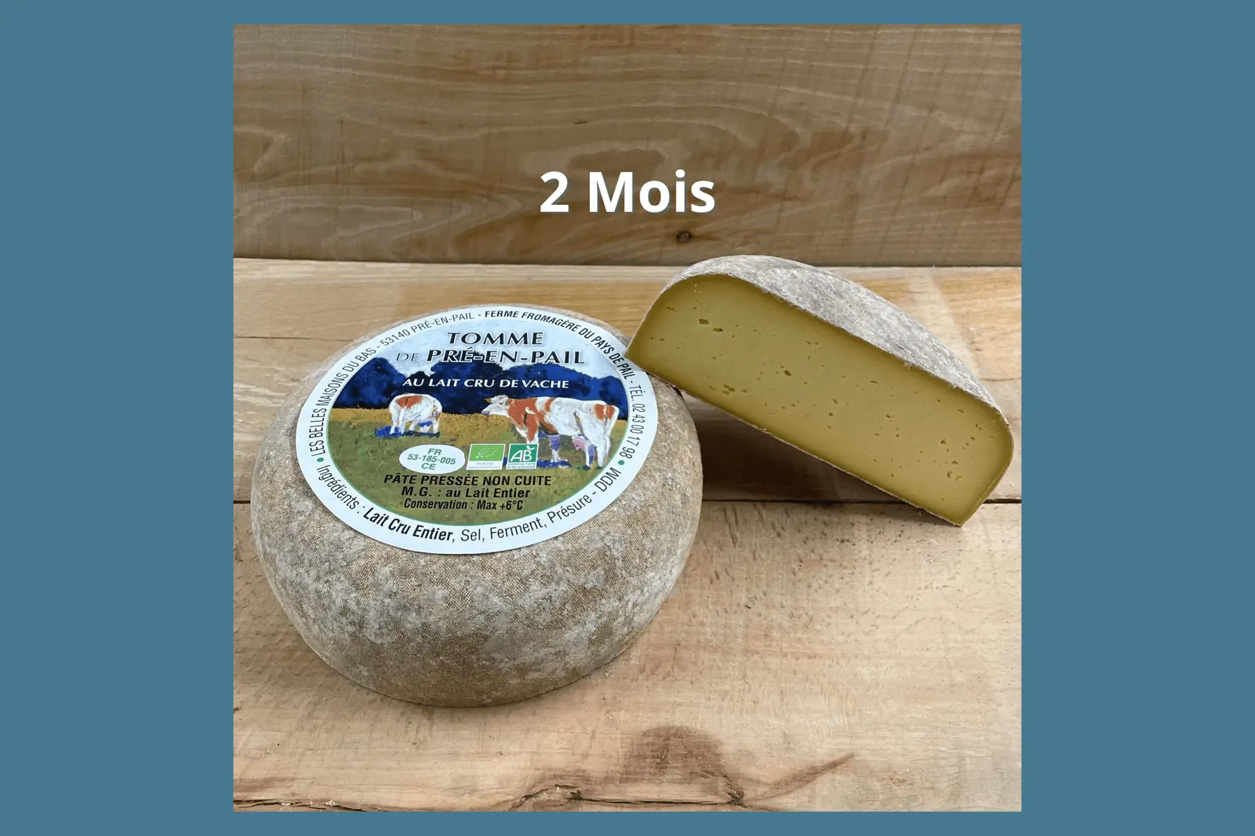 tomme de pré-en-pail nature affinage 2 mois croûte fleurie