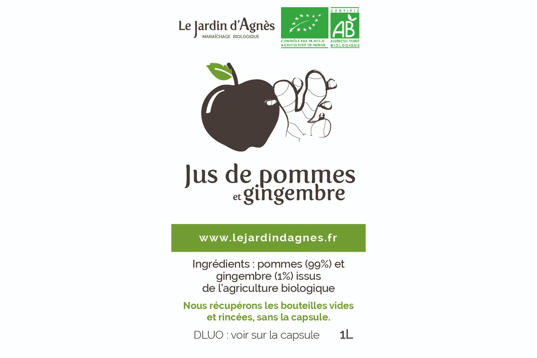 jus de pommes et gingembre
