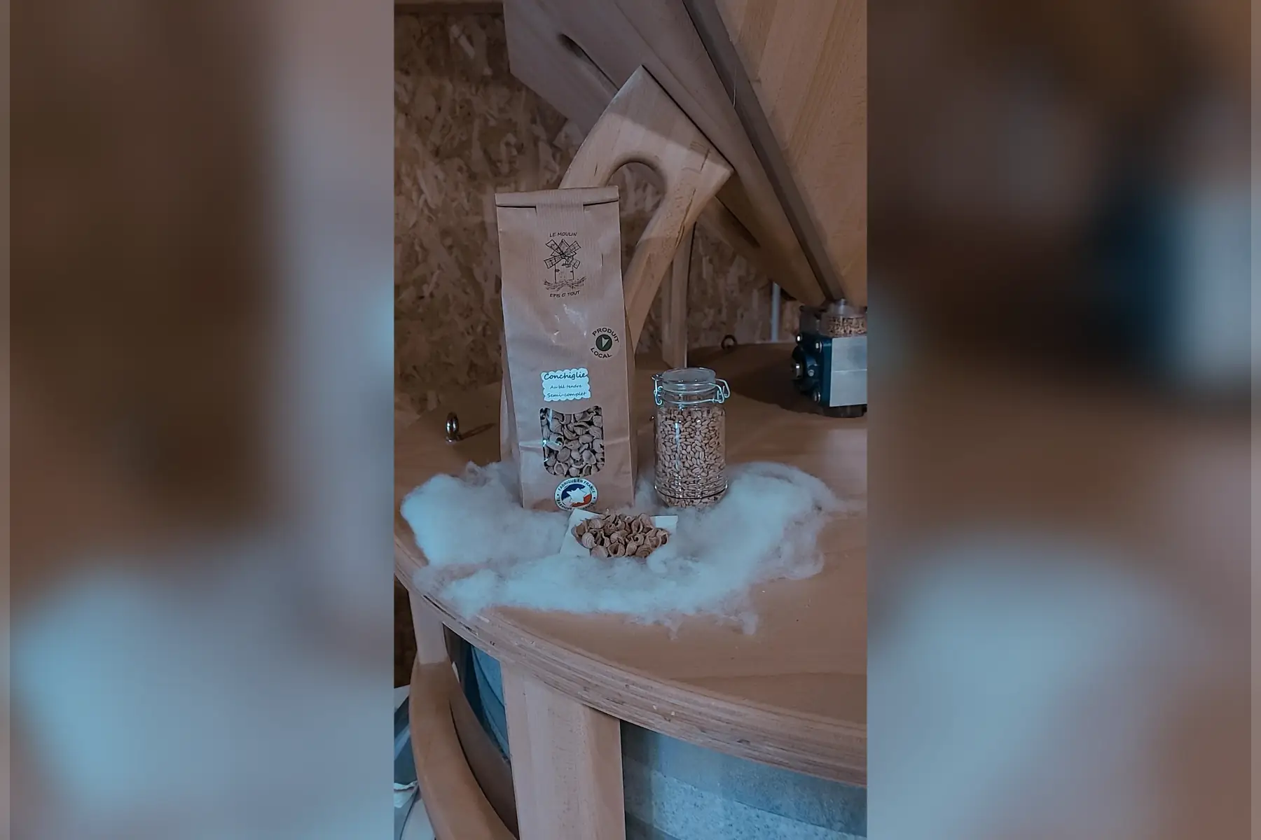 pâtes semi complète à base de blé tendre (farine t110) conchiglie