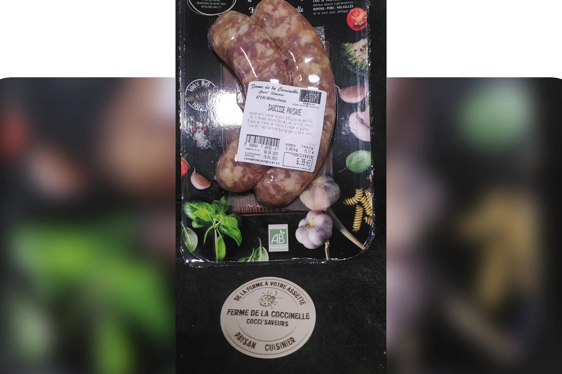 saucisse paysanne - environ 300 g