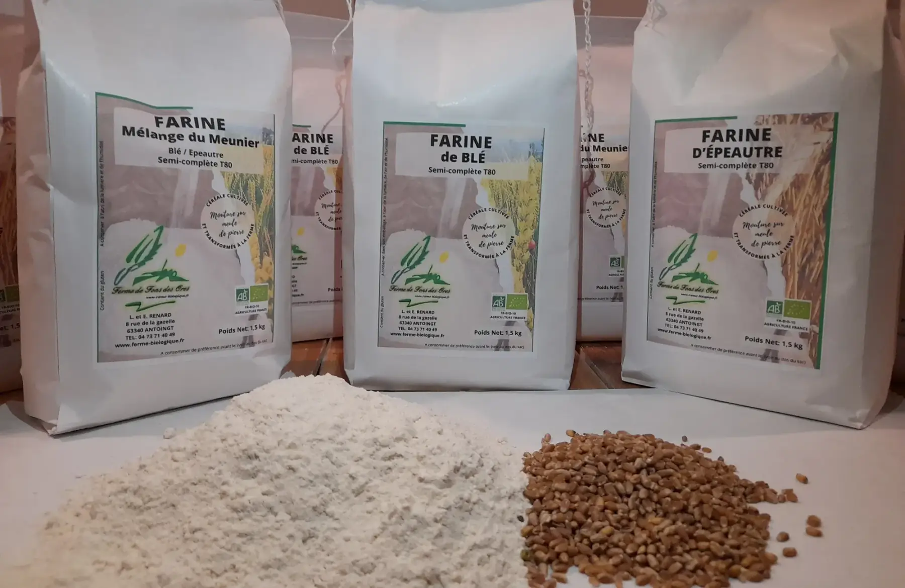 farine mélange du meunier t80 en sac de 1,5kg (semi complète