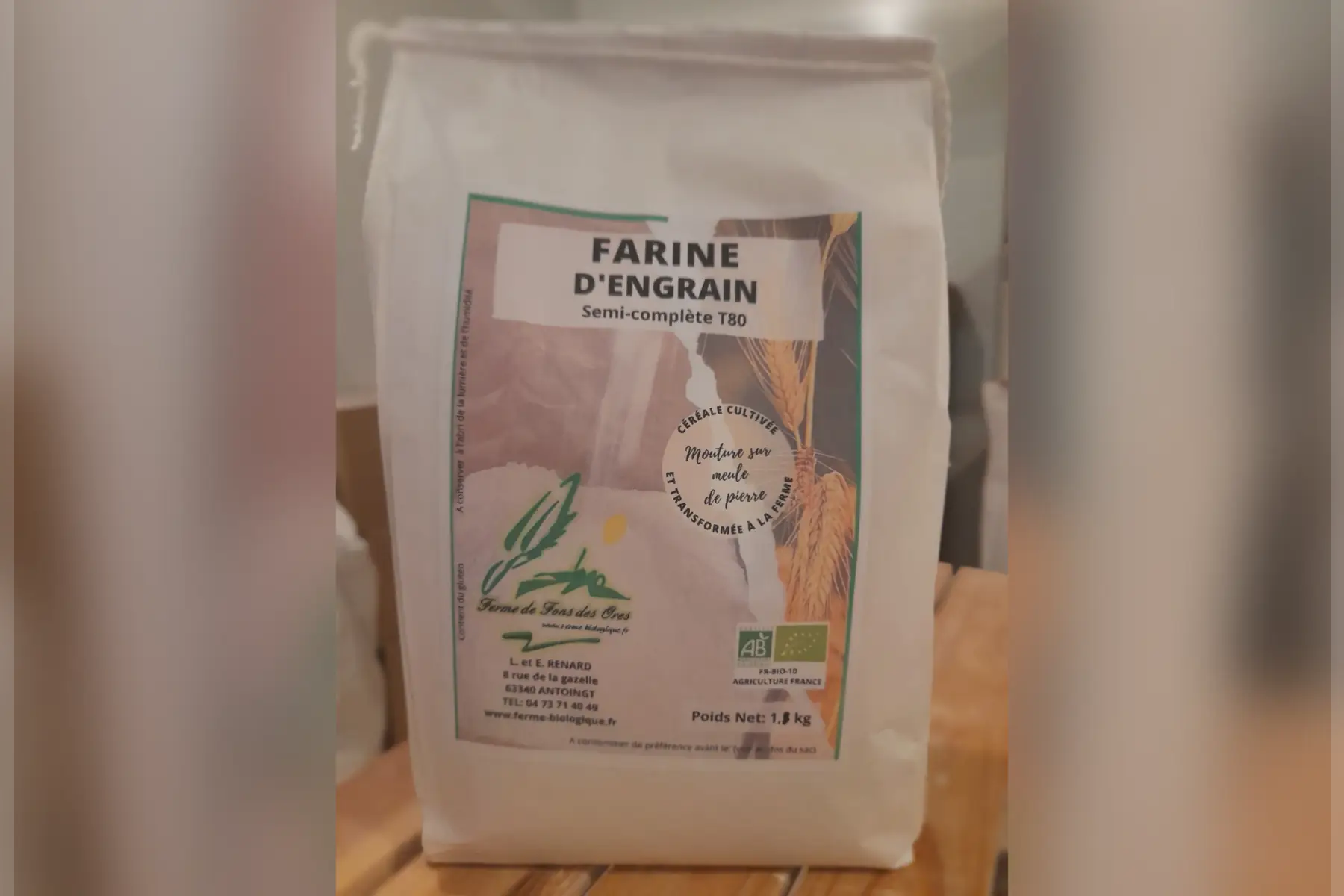 farine d 'engrain (ou petit épeautre) sac de 1,5kg t80 semi complète