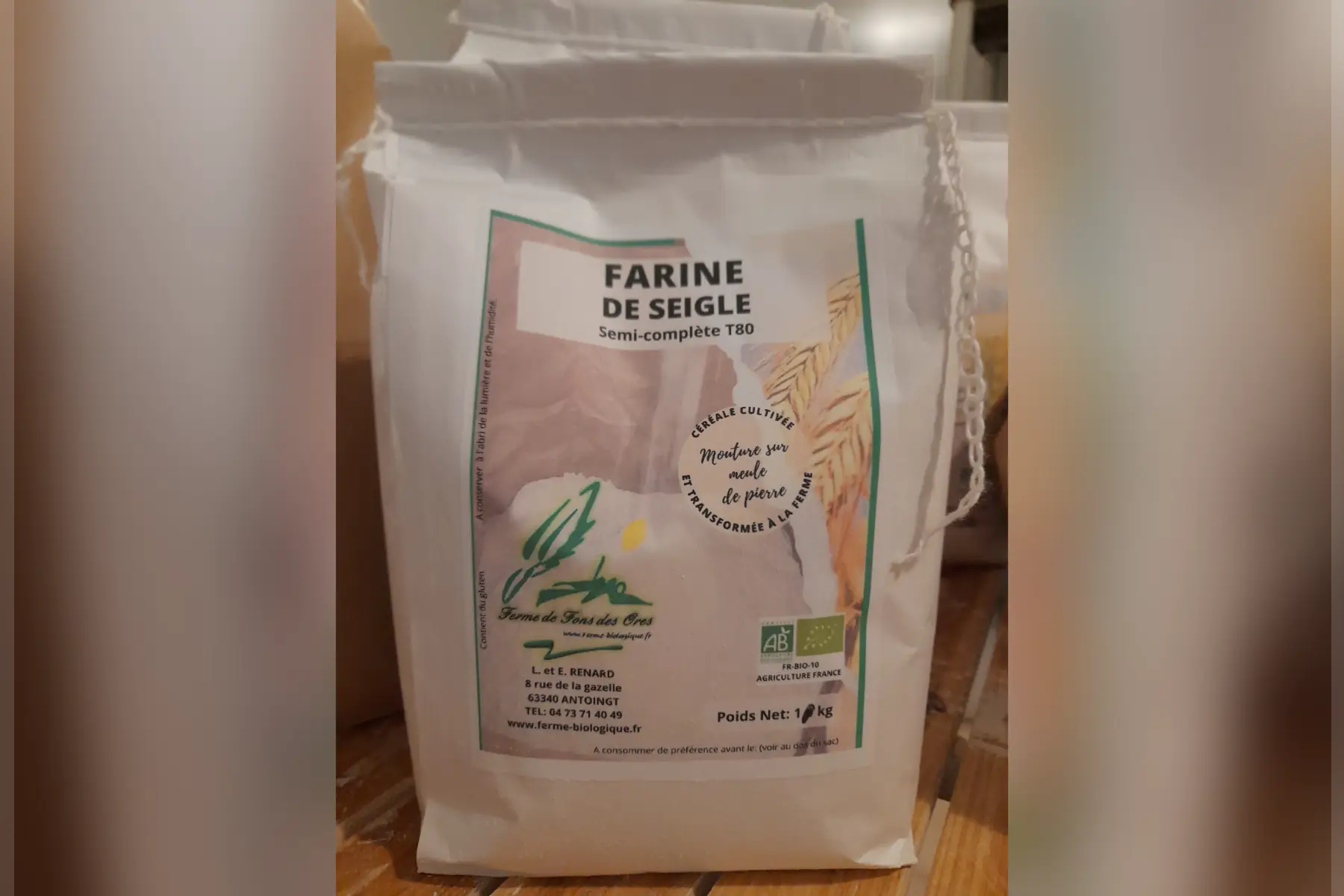 farine de seigle en sac de 1,5kg t80 (semi complète)