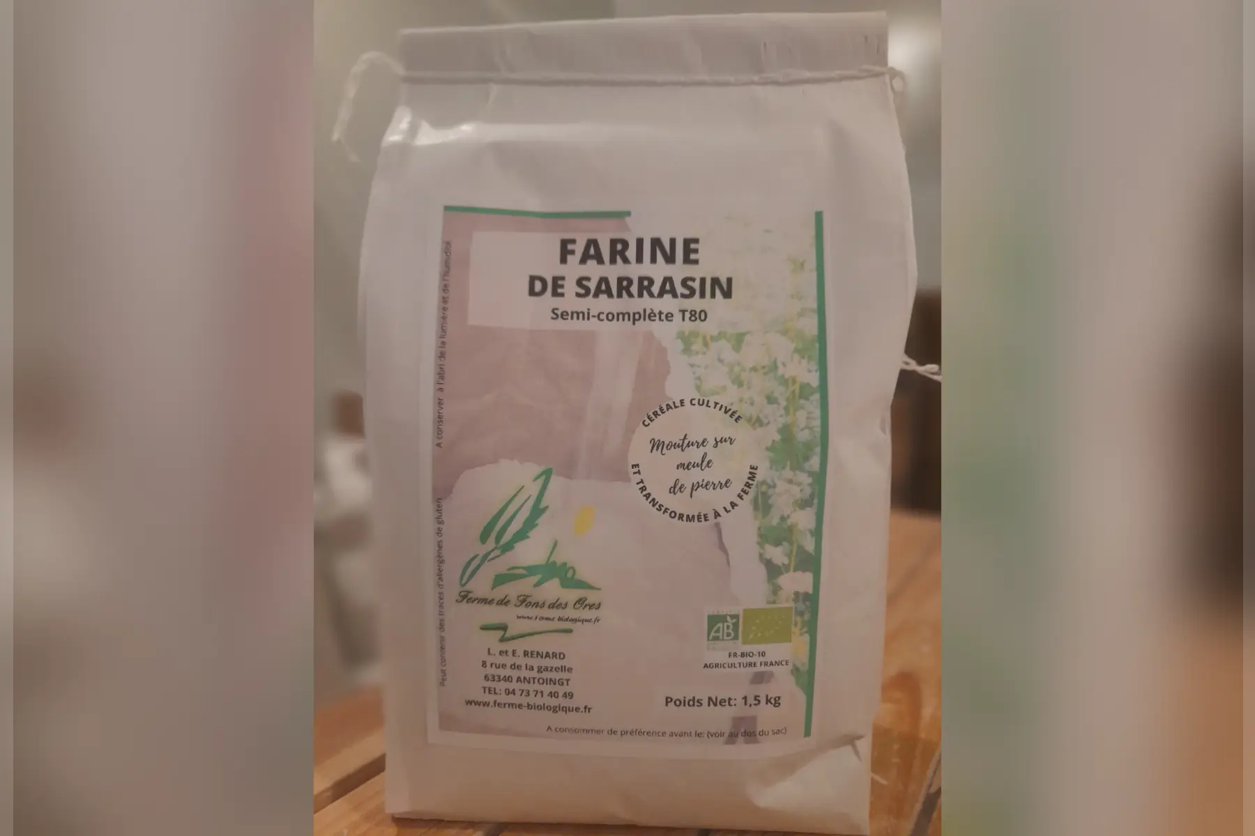 farine de sarrasin t80 en sac de 1,5kg (semi complète)
