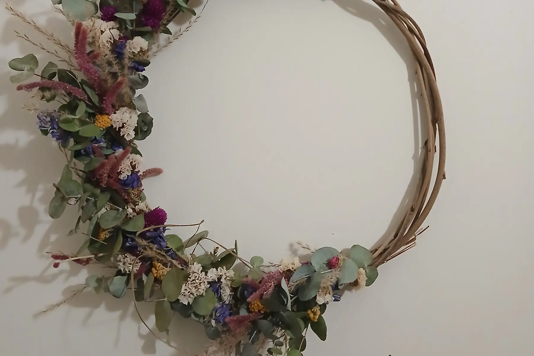 Couronne de fleurs sechées