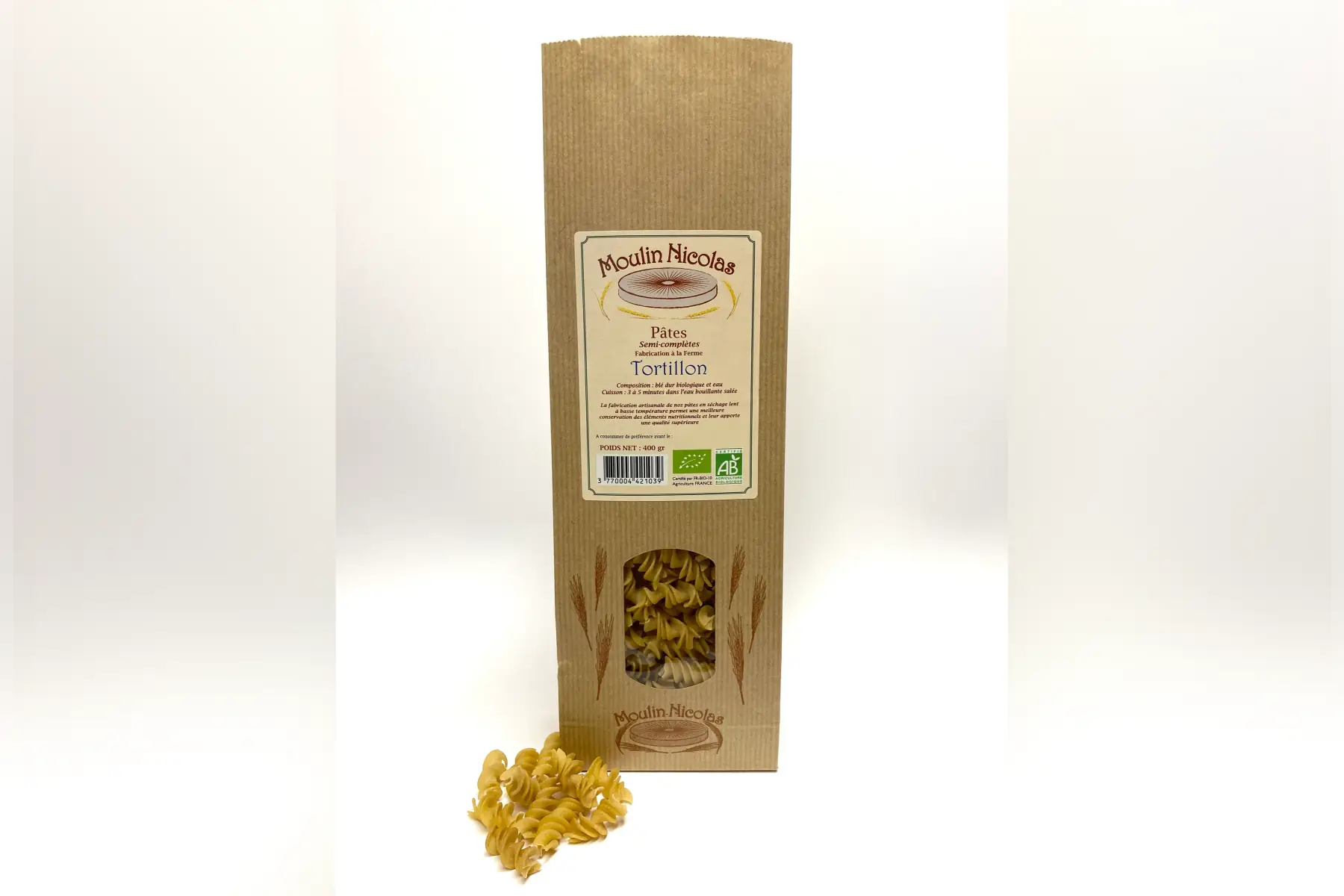 pâtes semi-complètes tortillon