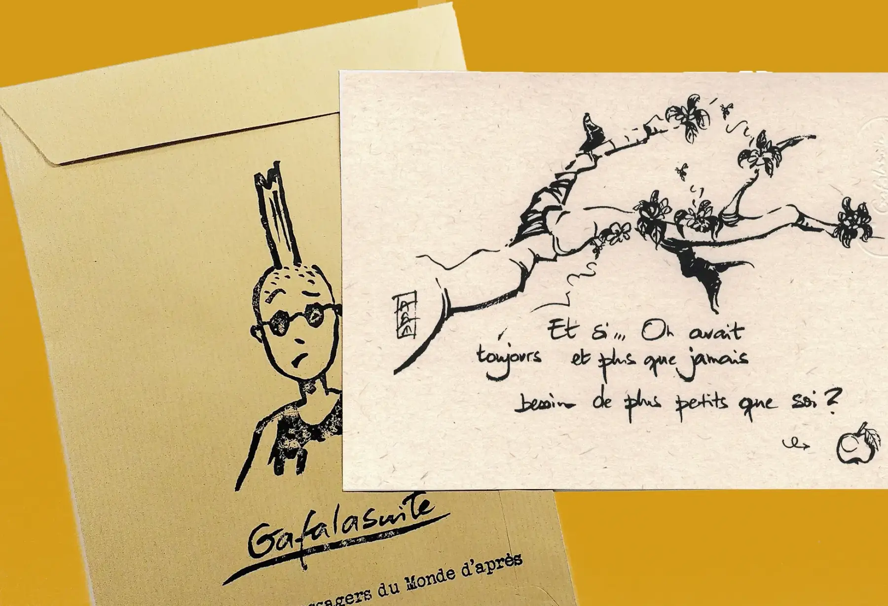 carte sérigraphiée avec enveloppe "abeilles"