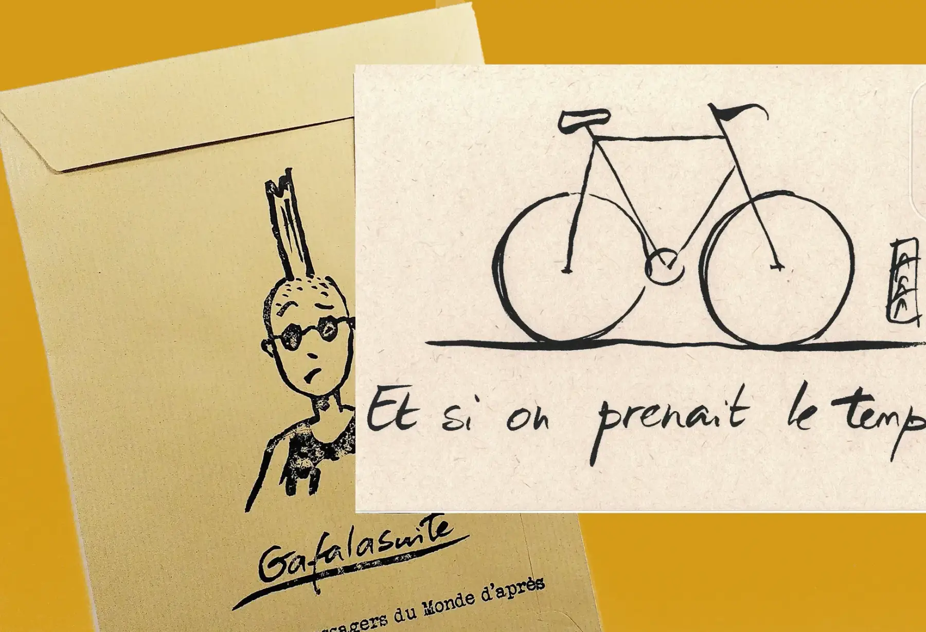 carte sérigraphiée avec enveloppe, "vélo"