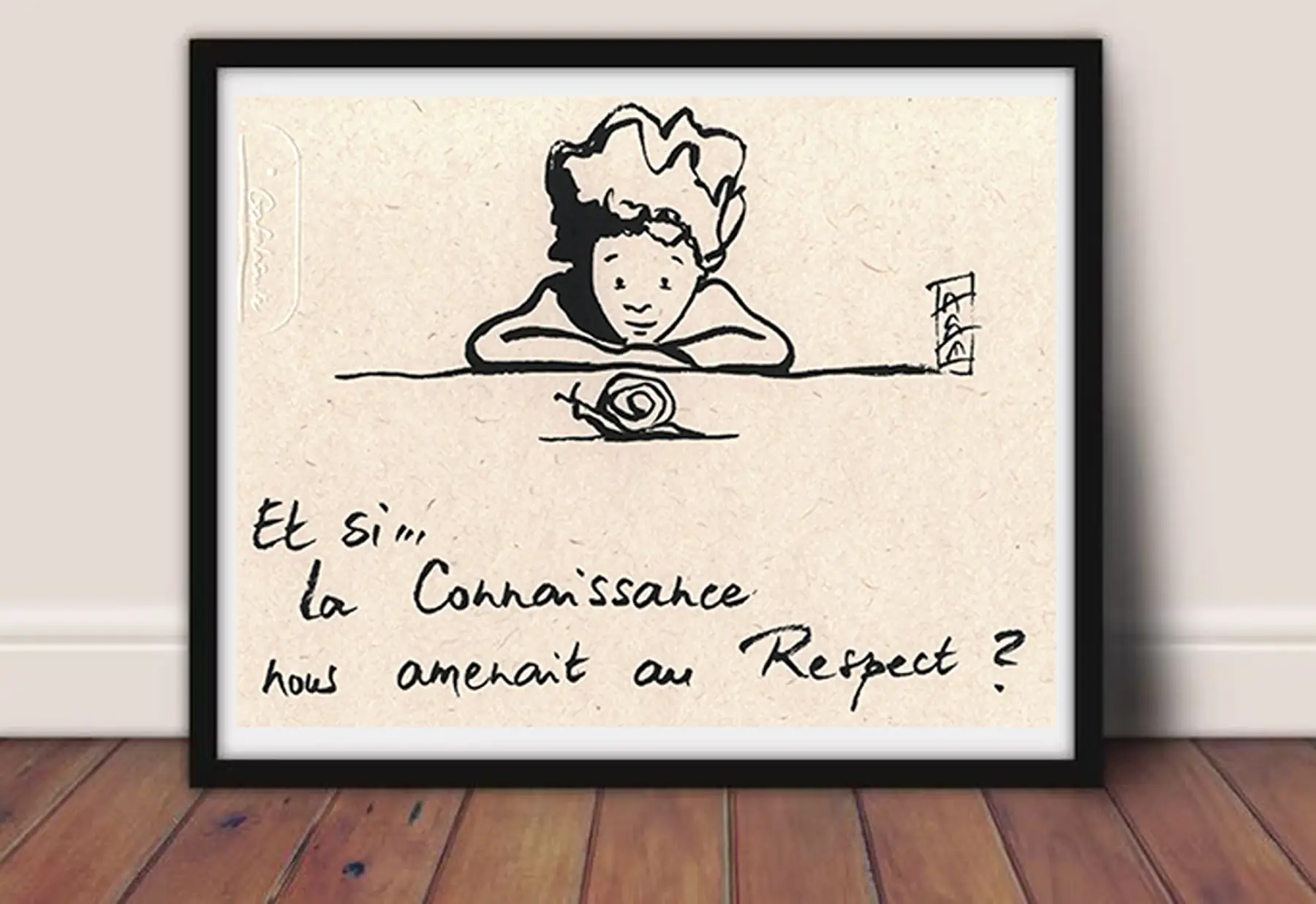 sérigraphie encadrée "escargot"